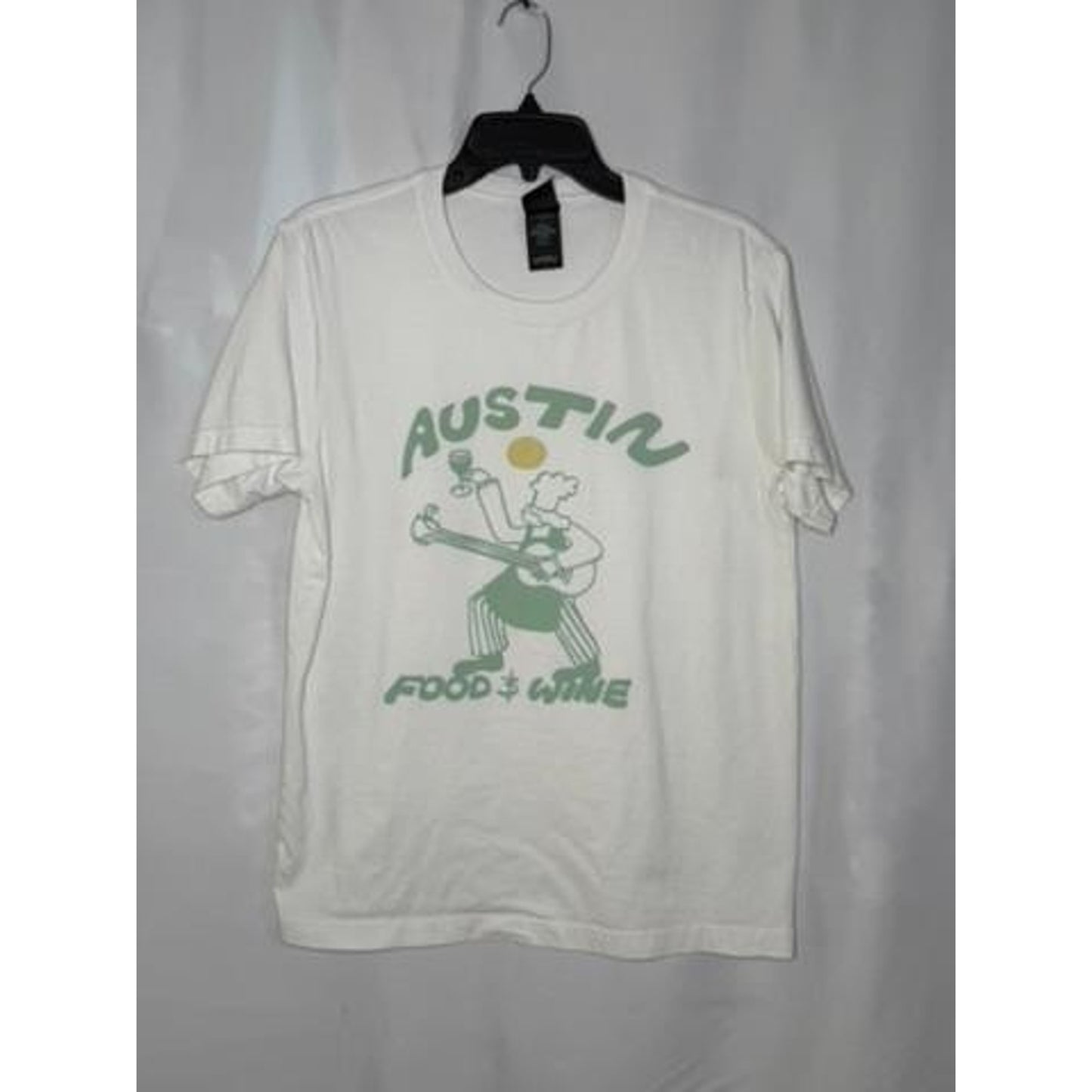 Austin Food and Wine Festival Graphic T-Shirt Mens Small White Bella Canvas