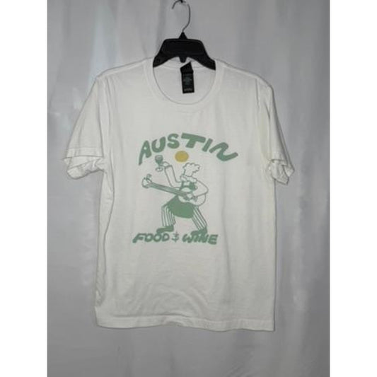 Austin Food and Wine Festival Graphic T-Shirt Mens Small White Bella Canvas