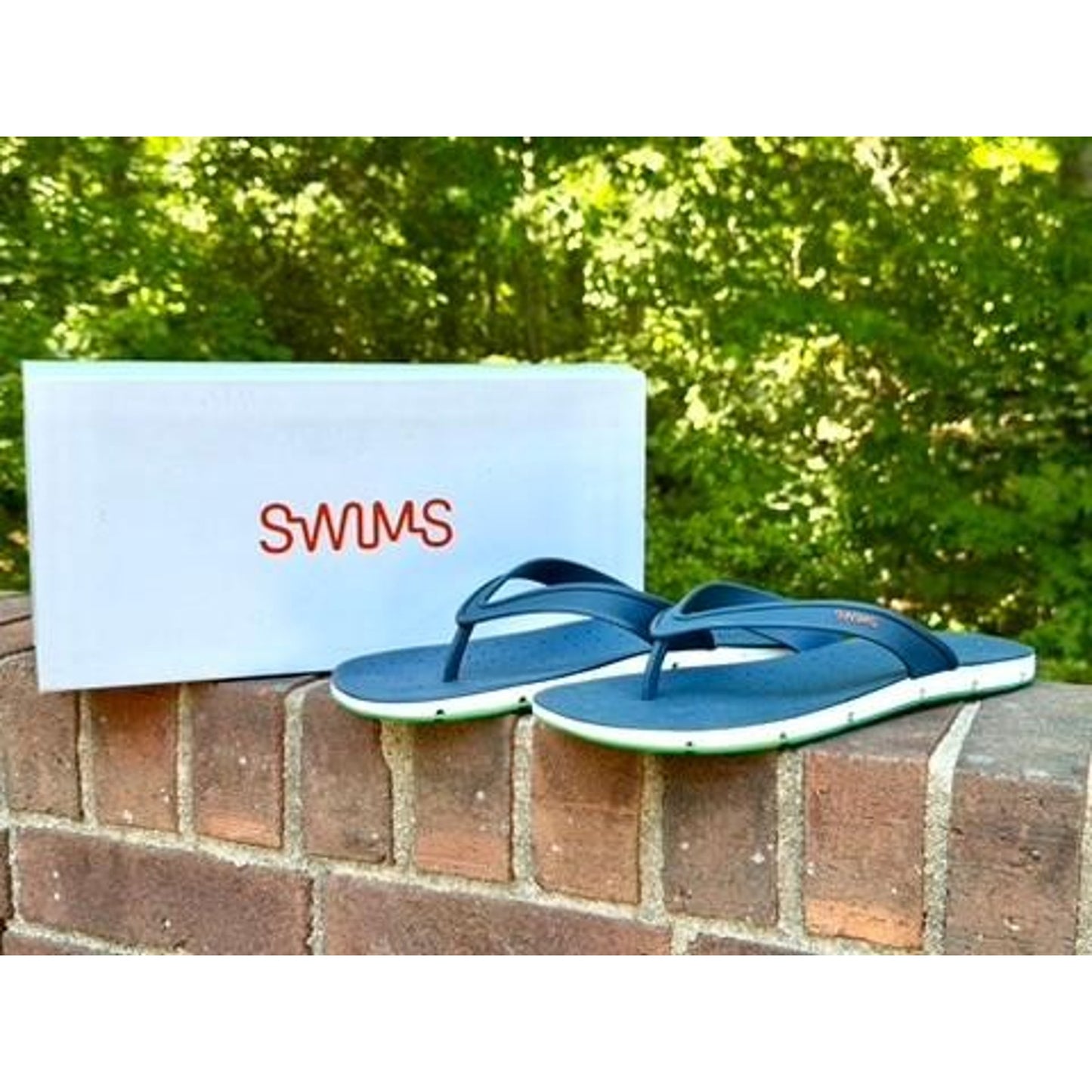 Swims Breeze Thong Sandal Mens 11 Navy Blue Jolly Green Waterproof Flip Flops