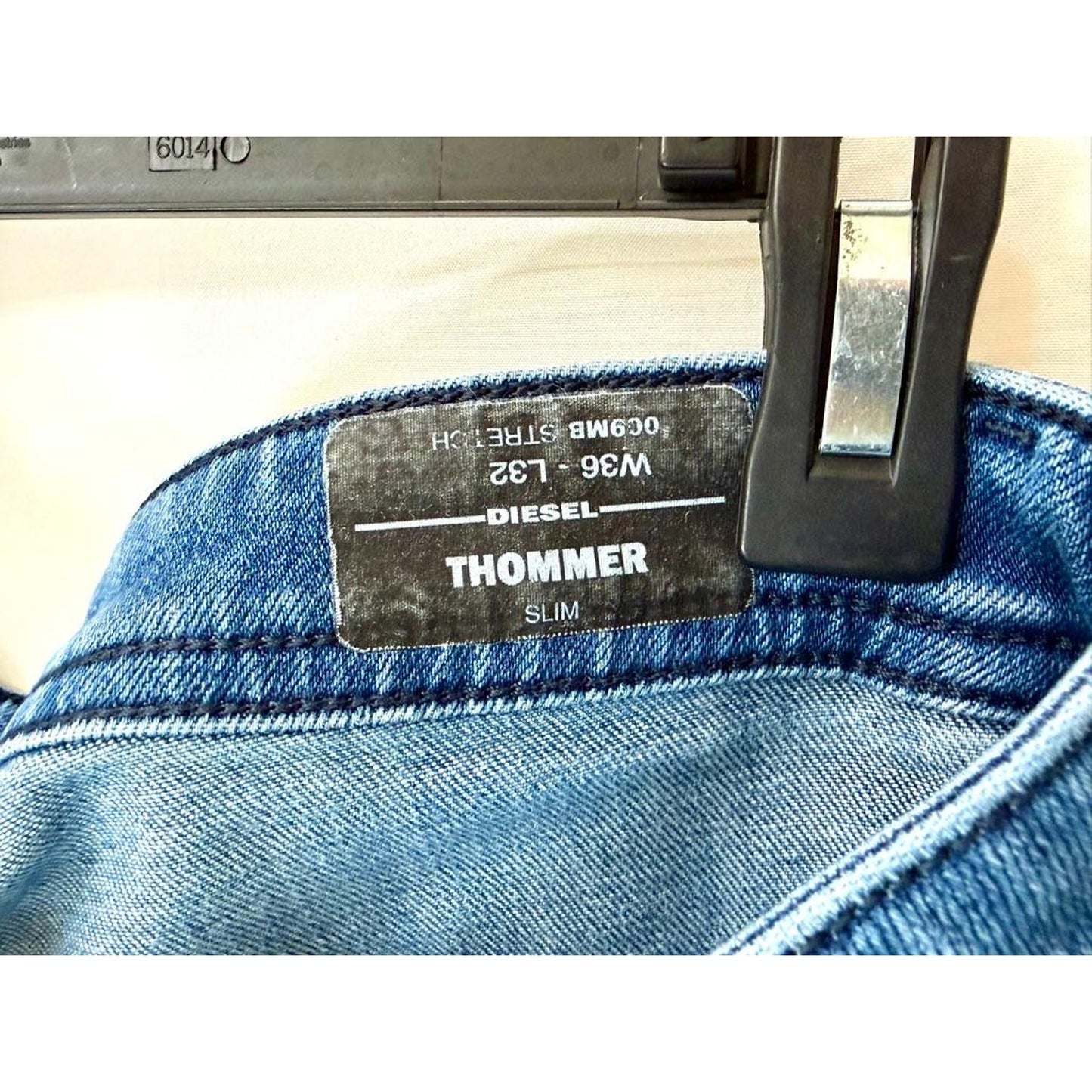 Diesel Thommer Slim Jeans Mens 36x32 Blue Stretch Denim Medium Wash