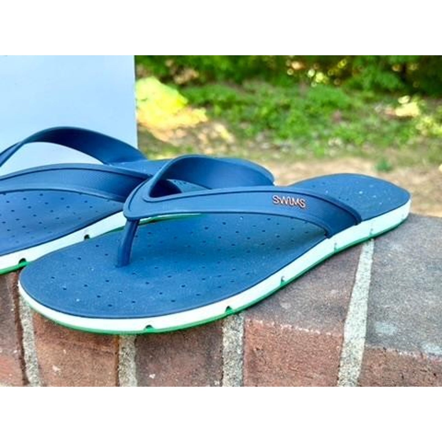 Swims Breeze Thong Sandal Mens 11 Navy Blue Jolly Green Waterproof Flip Flops