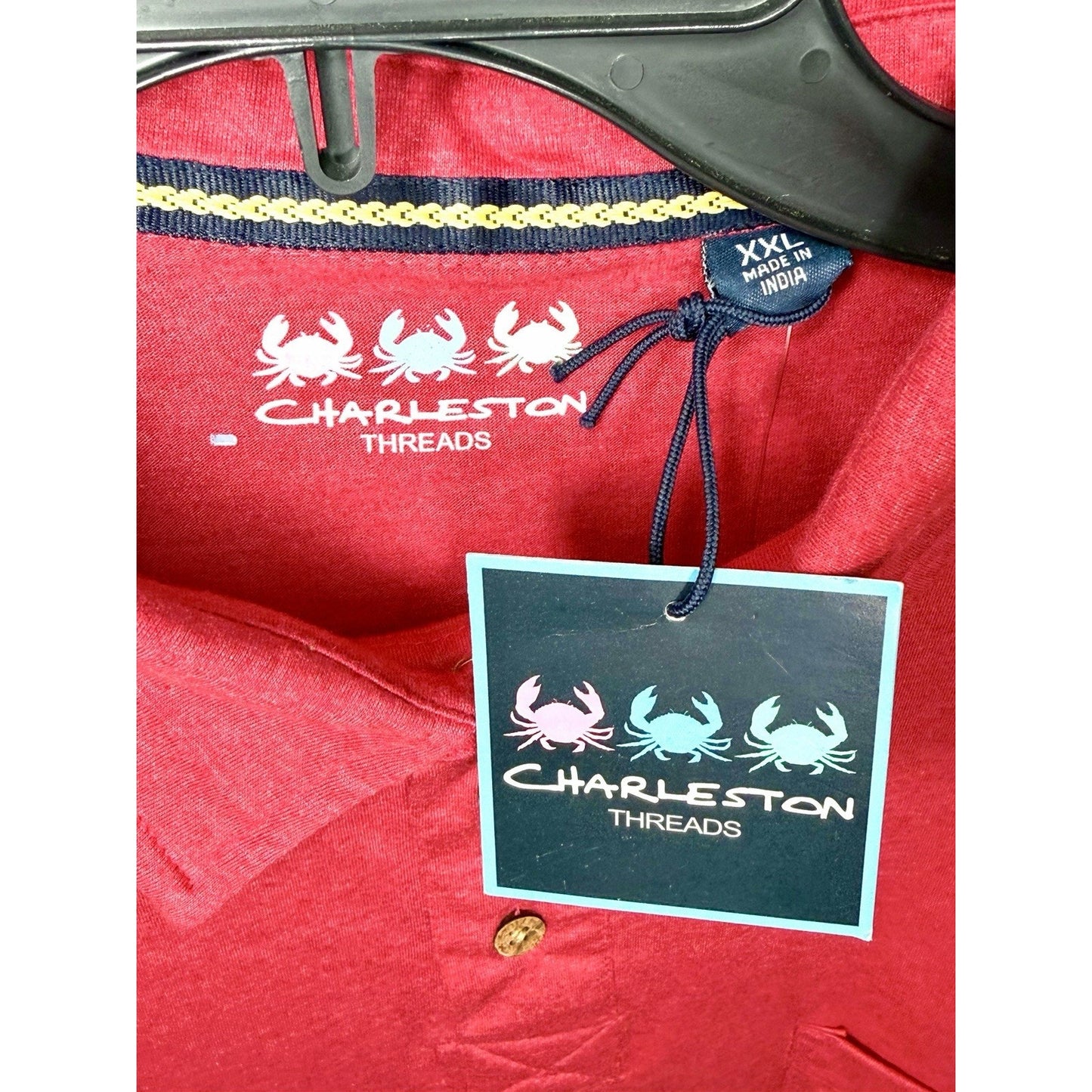 Charleston Threads Men Polo Shirt Size XXL 2XL Pink Coral Heathered NWT Pocket
