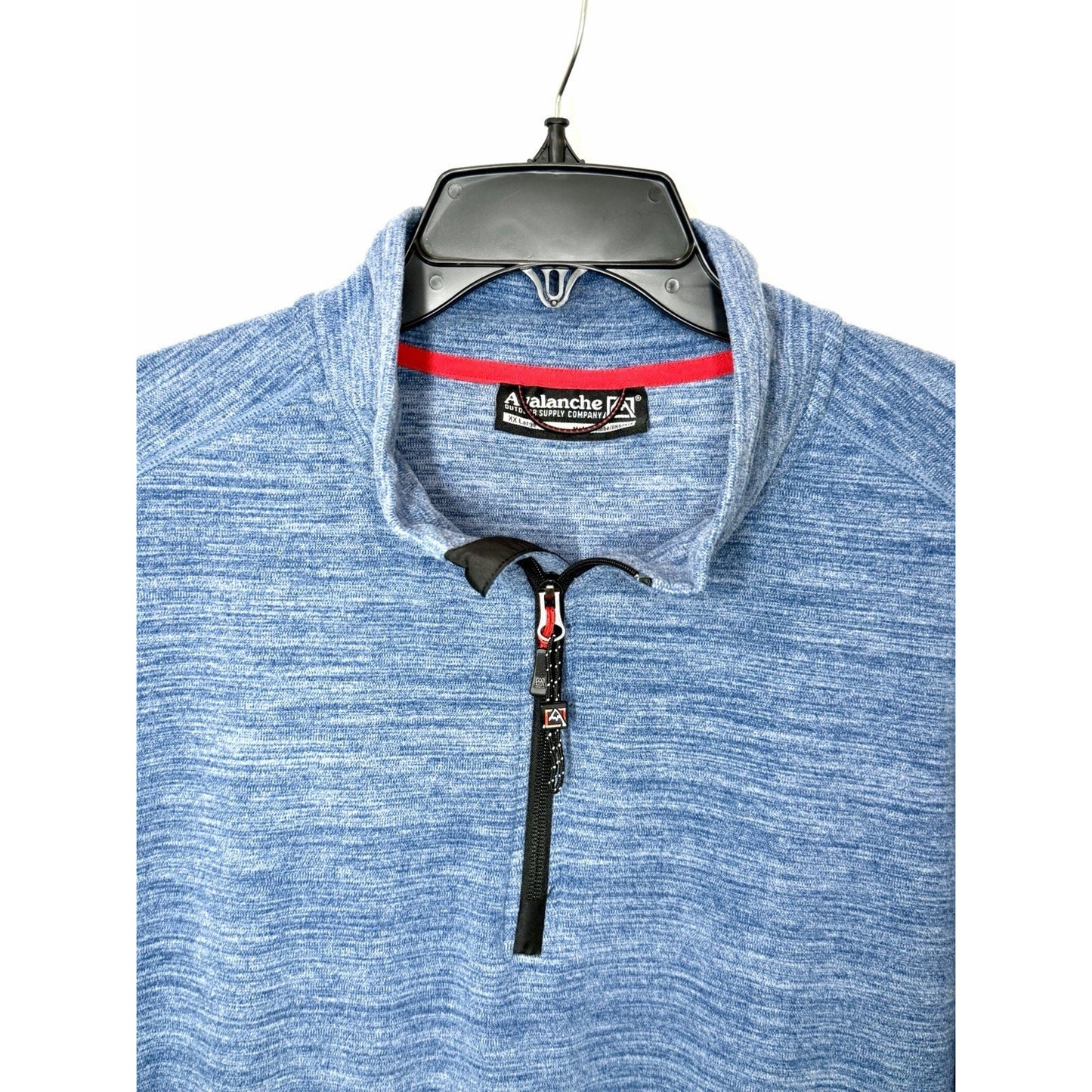 Avalanche Outdoor Supply Men's XXL 1/4 Zip Pullover Blue Heathered Fleece Jacket