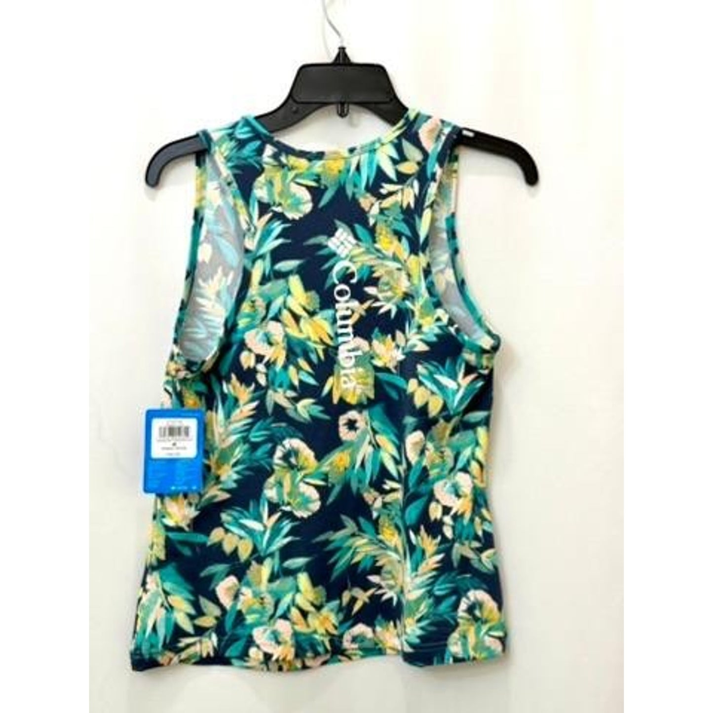 Columbia Hike Performance Tank Top Womens Medium Blue Floral Omni-Wick NWT