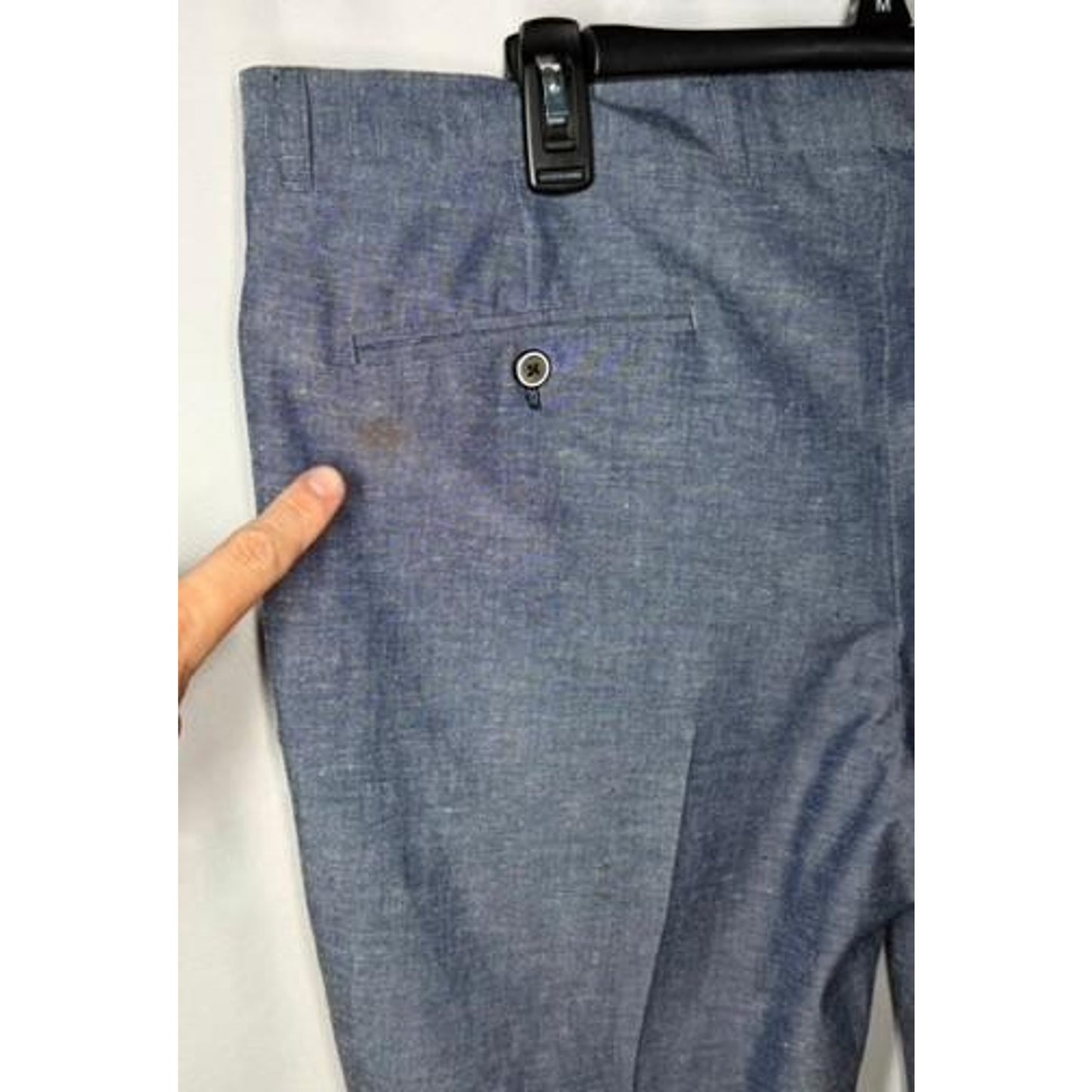 Paisley & Gray Slim Fit Linen Blend Dress Pants Mens 36x32 Blue Chambray