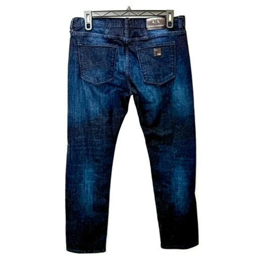 Armani Exchange J13 Slim Jeans Mens Size 34 Dark Wash Blue Denim