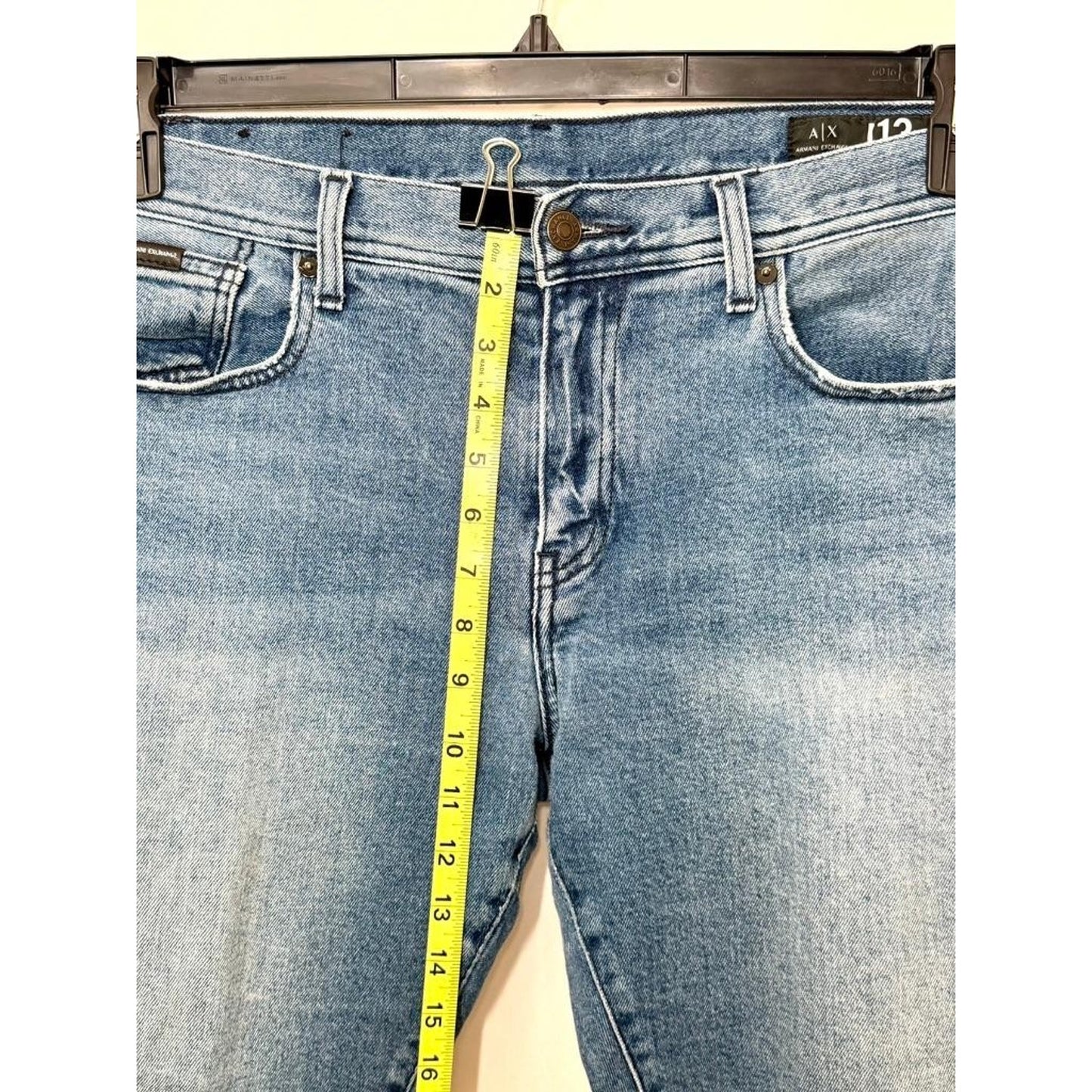 Armani Exchange J13 Slim Fit Jeans Mens Size 36 Blue Denim Light Wash