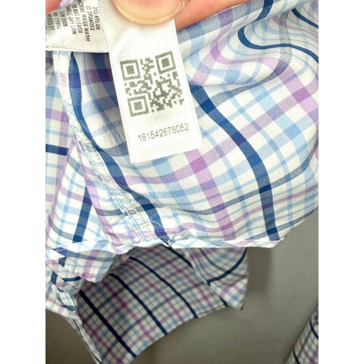 Bonobos Stretch Shirt Mens 16 36 Slim Fit Plaid Long Sleeve Button Up Blue
