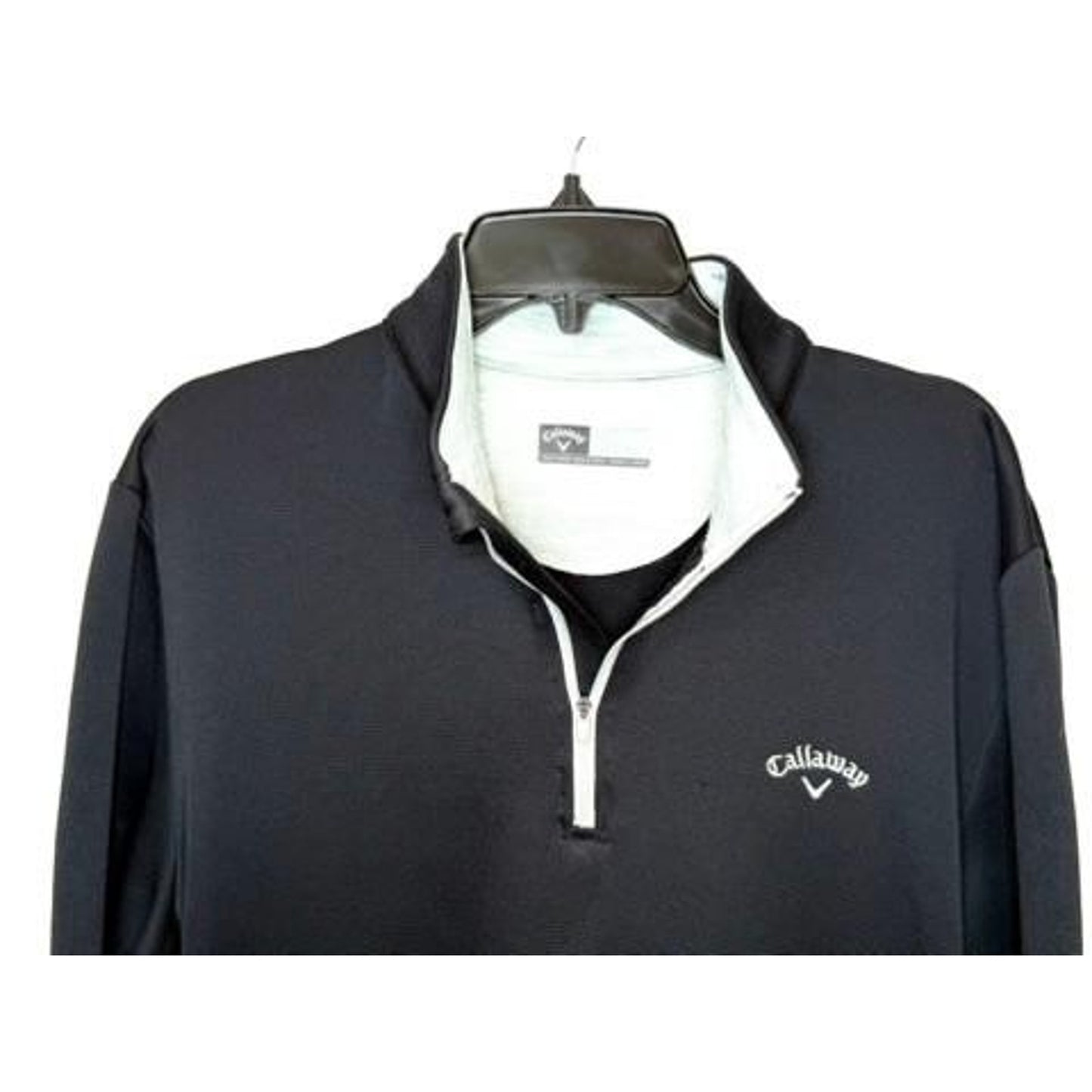 Callaway Golf Sweater Mens Large Black 1/4 Zip Fleece Pullover Jacket