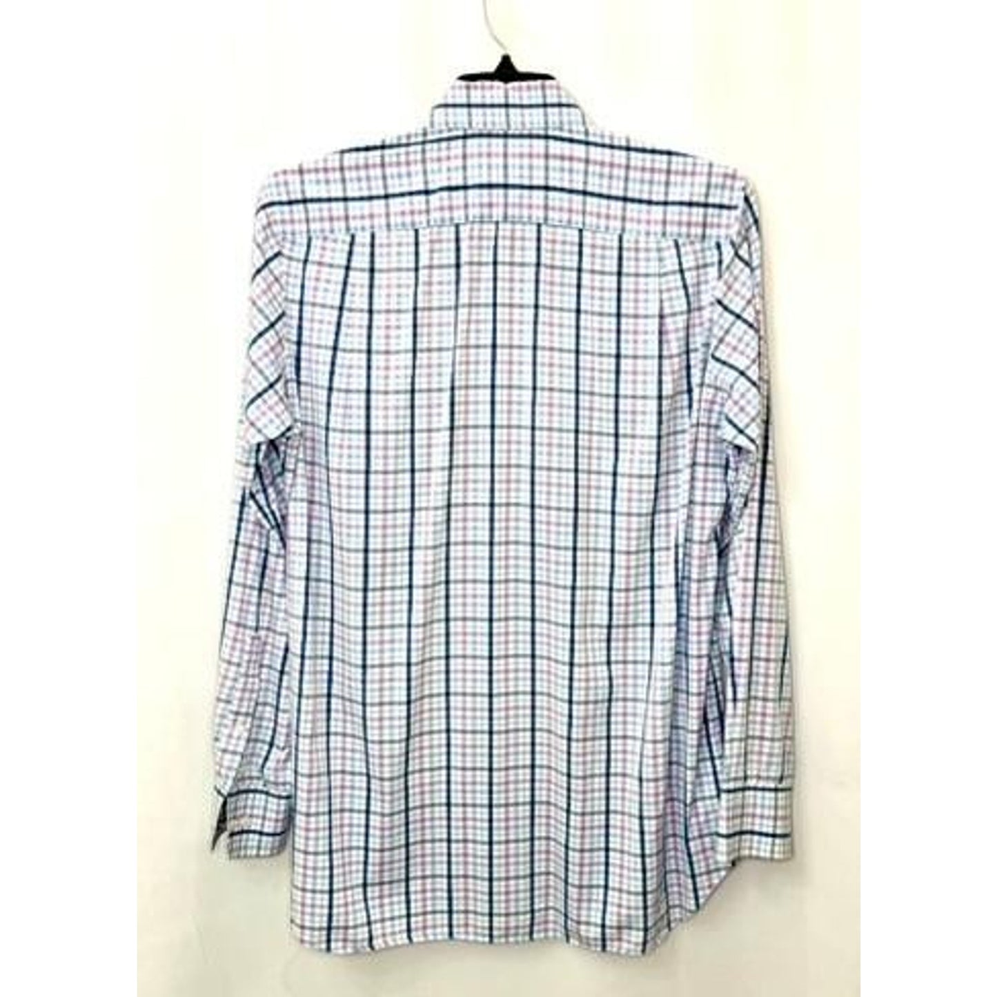 Bonobos Stretch Shirt Mens 16 36 Slim Fit Plaid Long Sleeve Button Up Blue