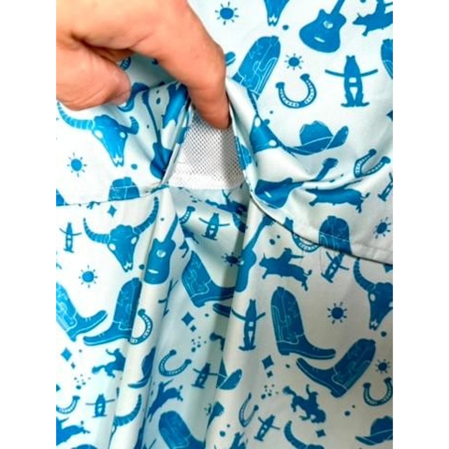 Magellan Outdoors Texas Fish Gear Shirt Mens XL Blue Western Cowboy Fishing NWOT
