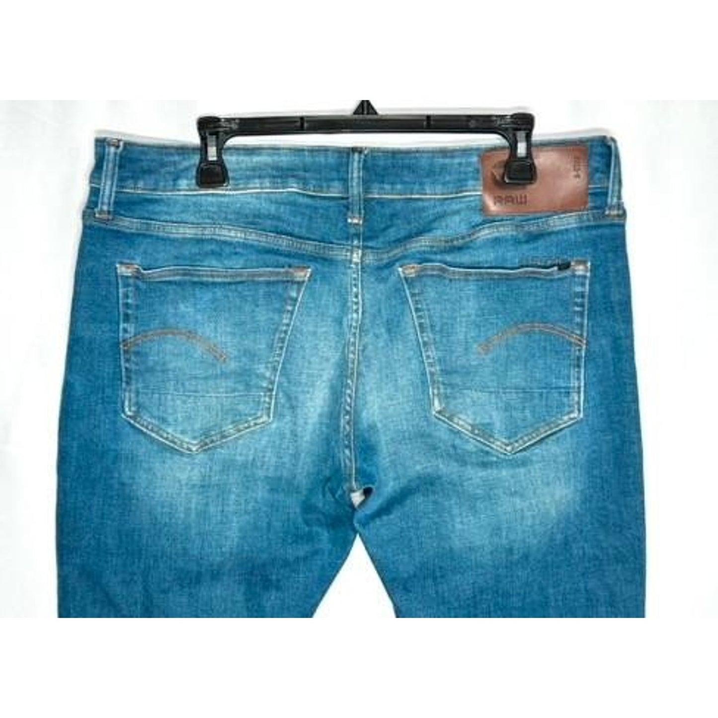 G-Star Raw 3301 Slim Jeans Mens 36x34 Blue Denim Medium Wash Stretch