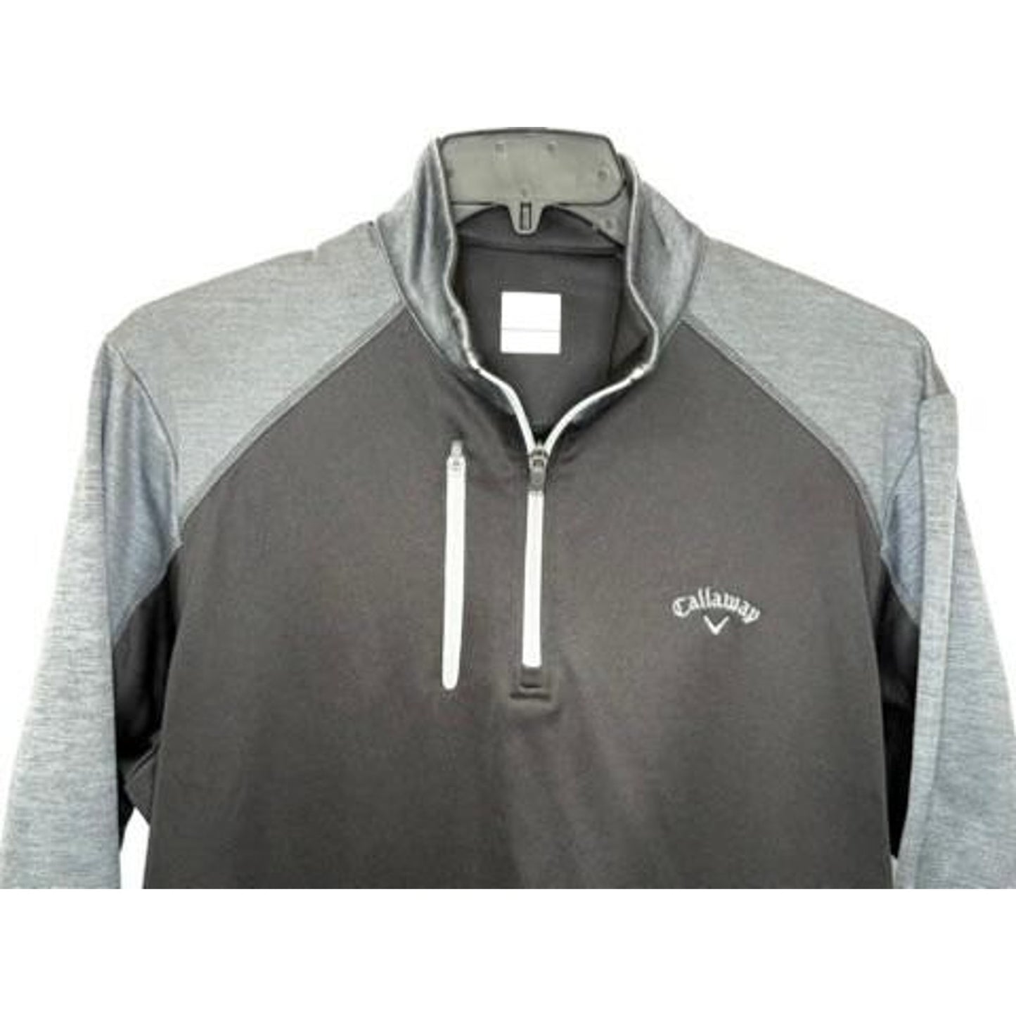Callaway Golf Pullover Mens Medium Black Gray 1/4 Zip Fleece Lined Sweater