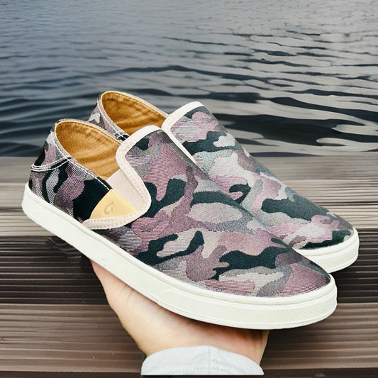 OluKai Pehuea Pa'i Ke Au Camo Slip On Sneakers Women's 7 - Slip On - Hide Heel