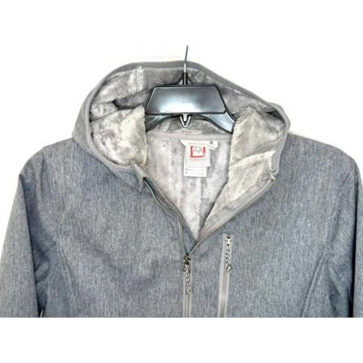 Avalanche Outdoor Supply Co Womens Medium Gray Softshell Hooded Jacket Fleece