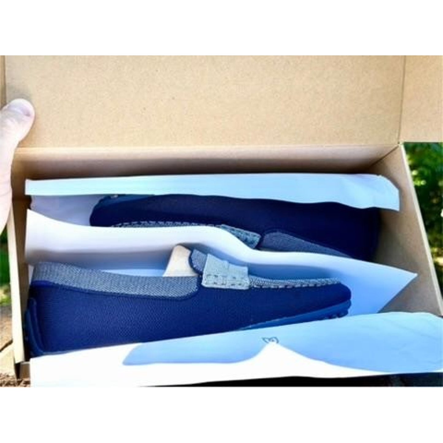 Rothys The Driving Loafer Amalfi Blue Slip On Shoes Mens Size 7.5 NIB