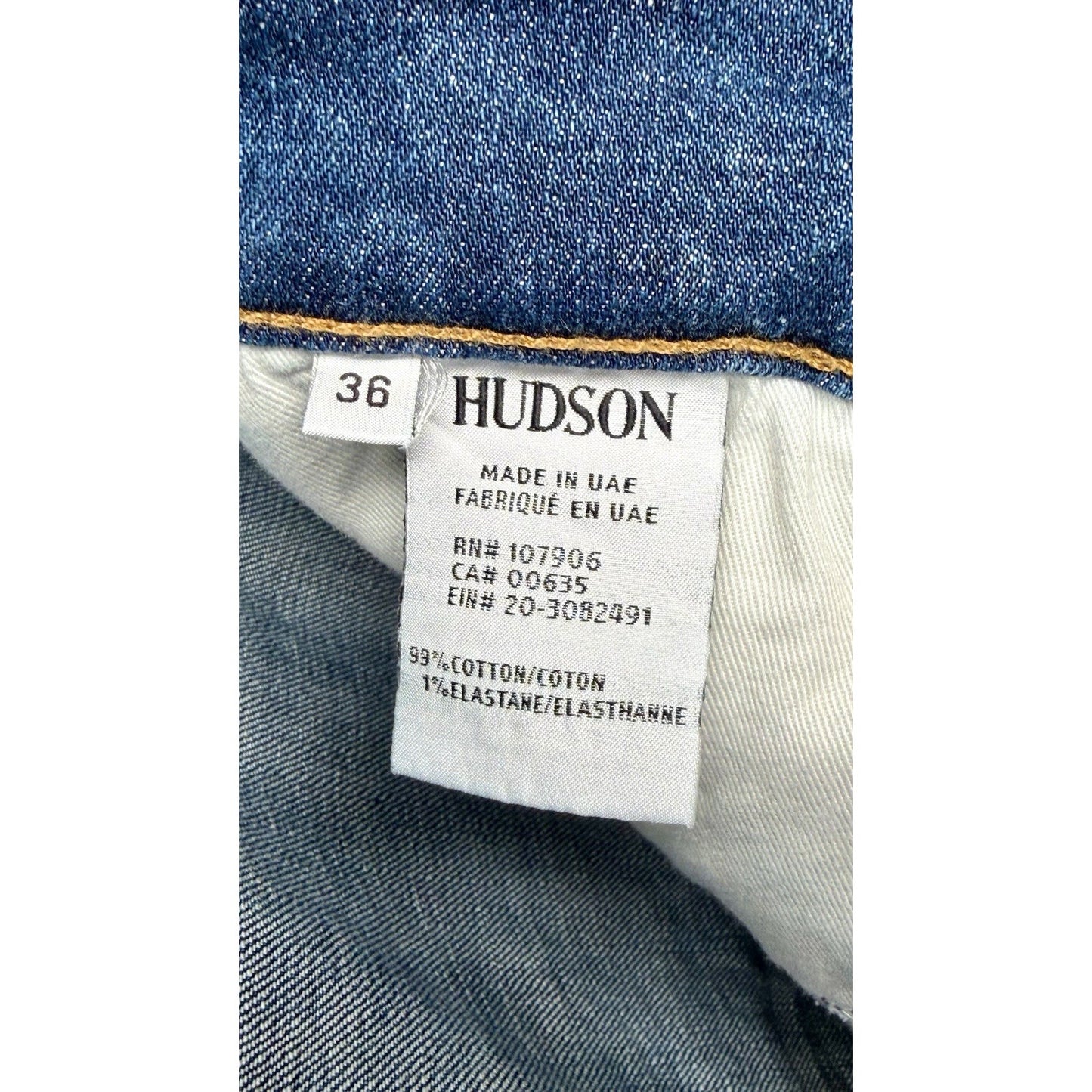 HUDSON SARTOR RELAXED SKINNY DISTRESSED DENIM JEANS / Men Sz 36x32 / Worn Once!