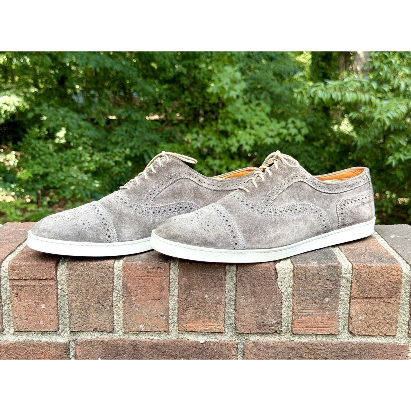 Allen Edmonds Strand Sneaker Grey Suede Men’s 12D Oxford Dress Shoes $300+ New