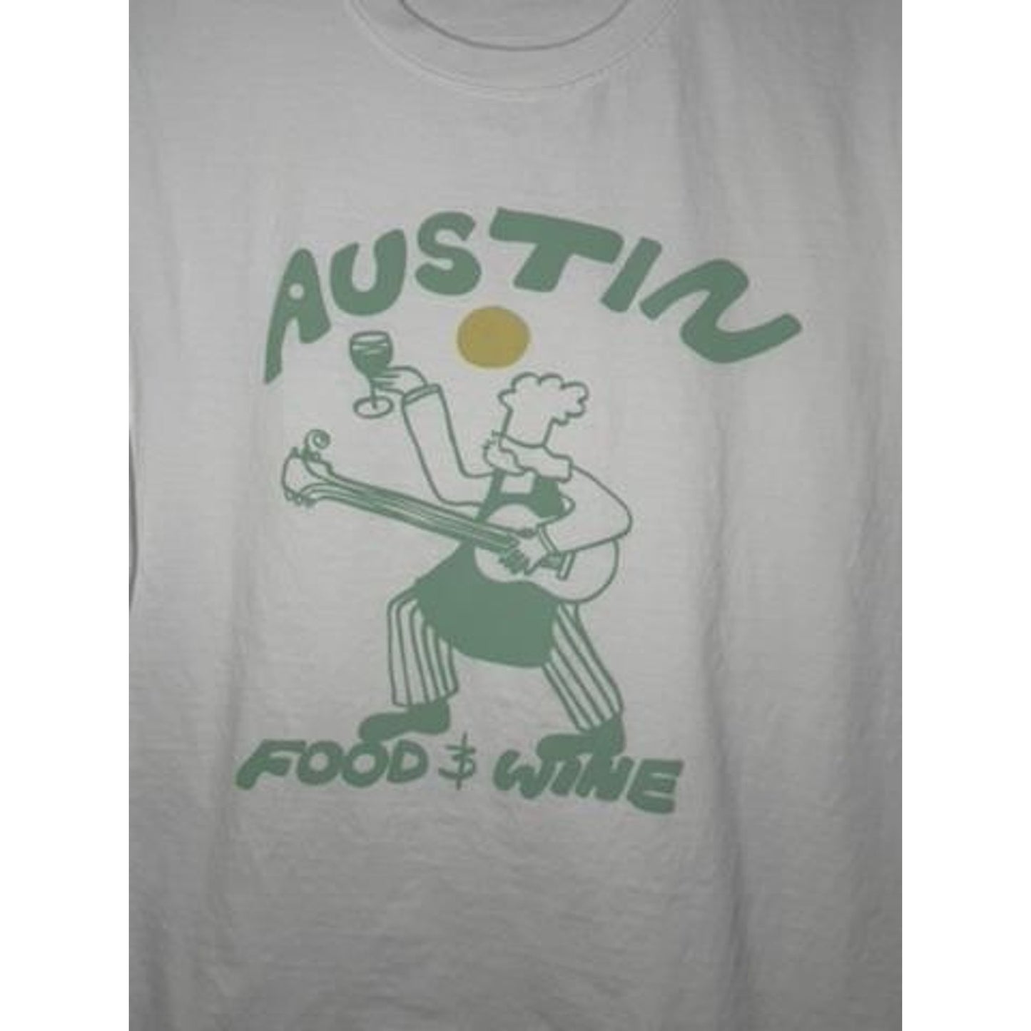 Austin Food and Wine Festival Graphic T-Shirt Mens Small White Bella Canvas