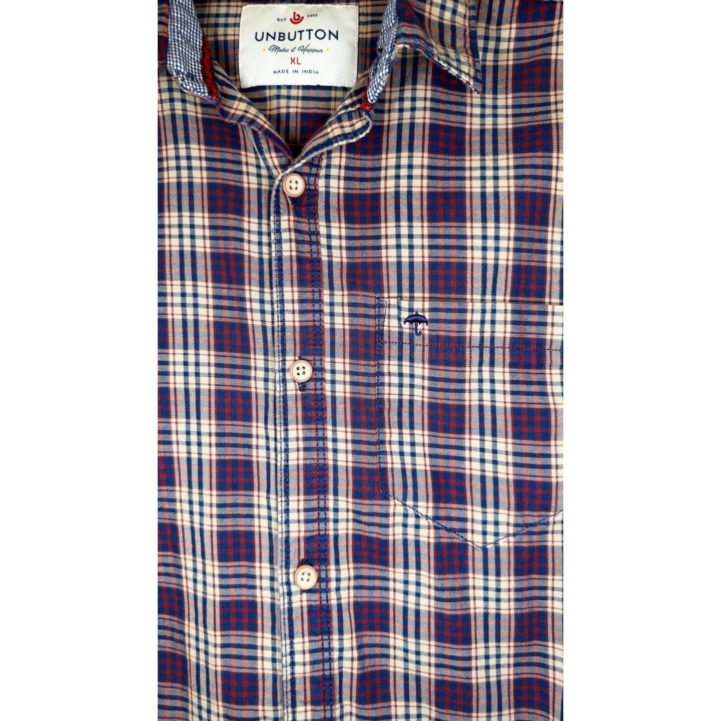 Unbutton Men’s XL Slim Fit Plaid Button Up Shirt
