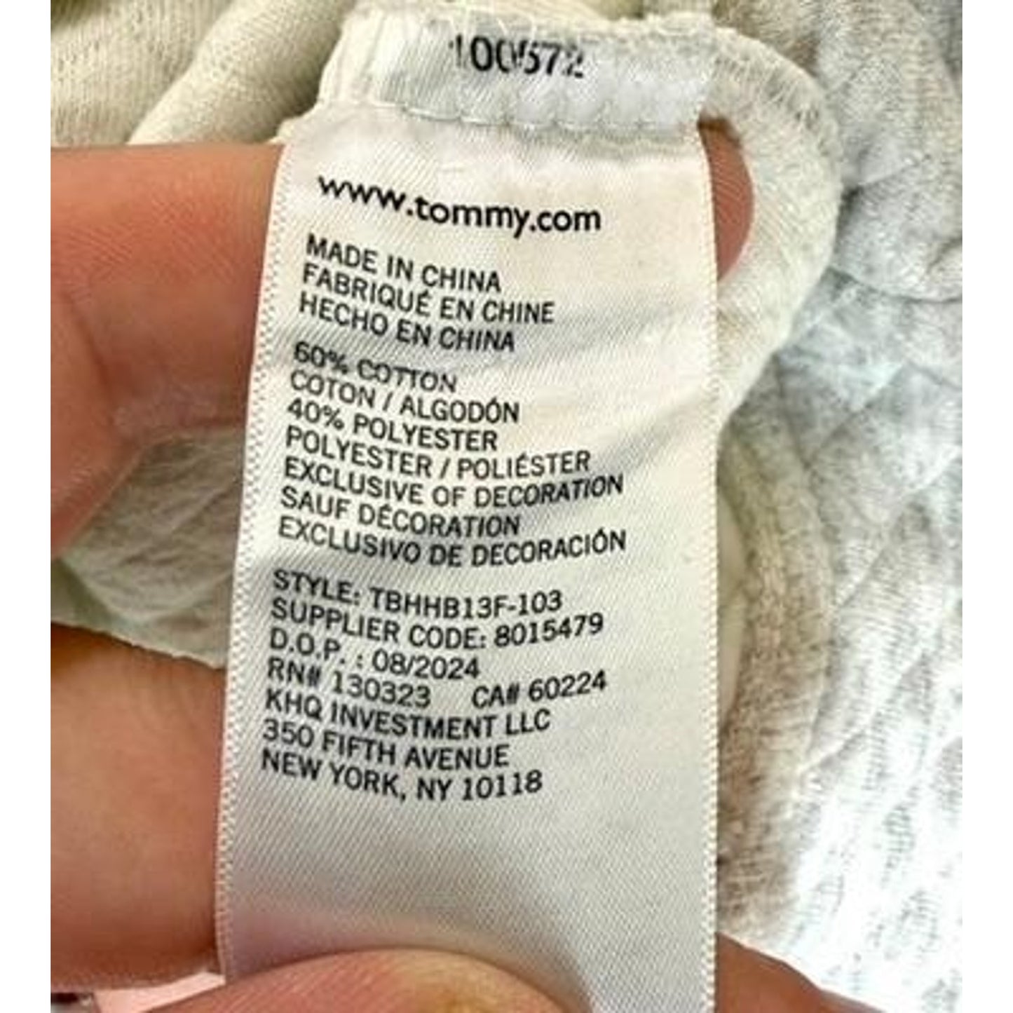 Tommy Hilfiger Boys Quilted 1/4 Zip Pullover Sweater Gray Size S 8 Cotton Blend