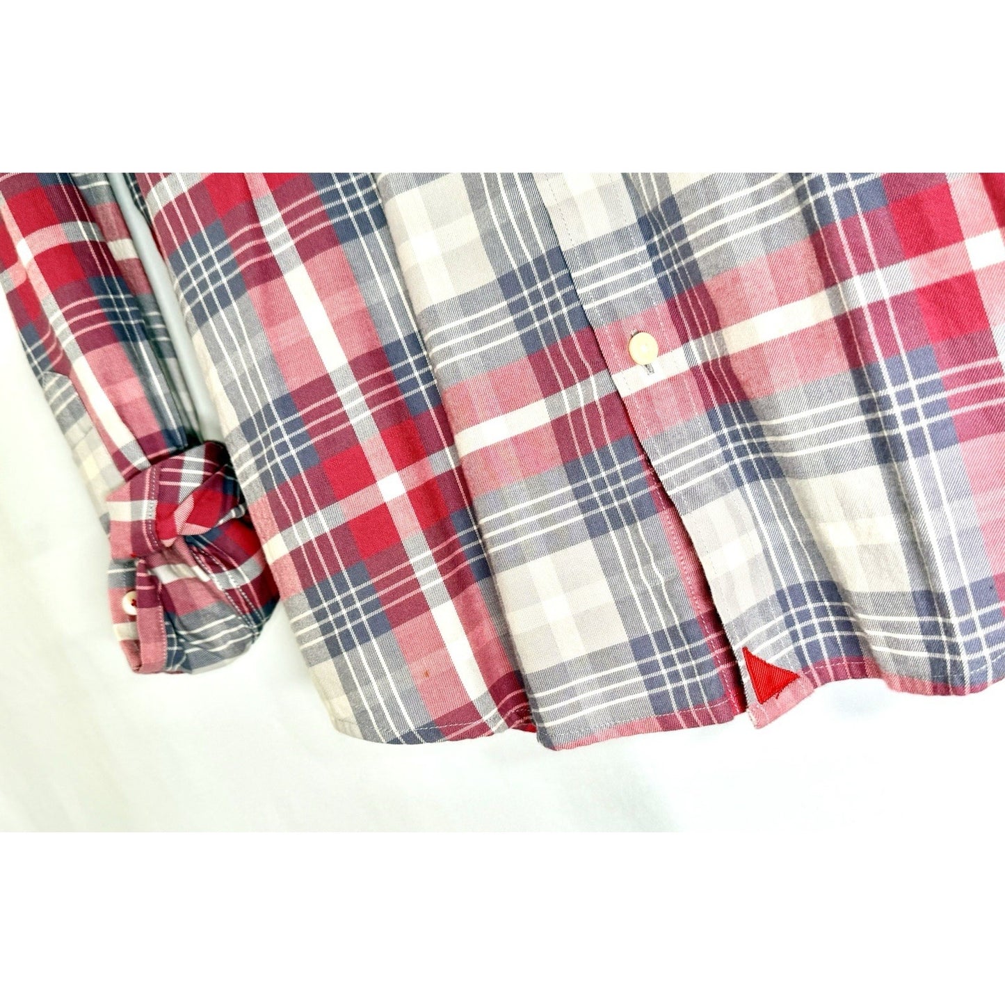UNTUCKit Slim Fit Shirt Mens Large Button Up Red Plaid Long Sleeve Cotton