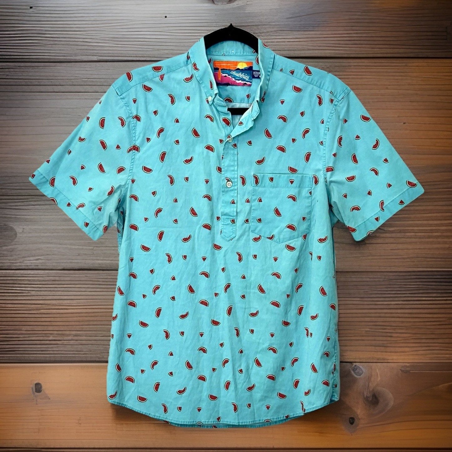 Chubbies The Weekend Has Arrived / Watermelon Print Shirt / Men’s Medium