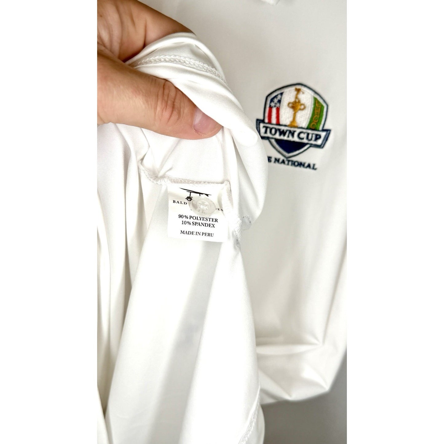 Bald Head Blues Polo Men’s Medium White The National Town Cup Golf Club Shirt