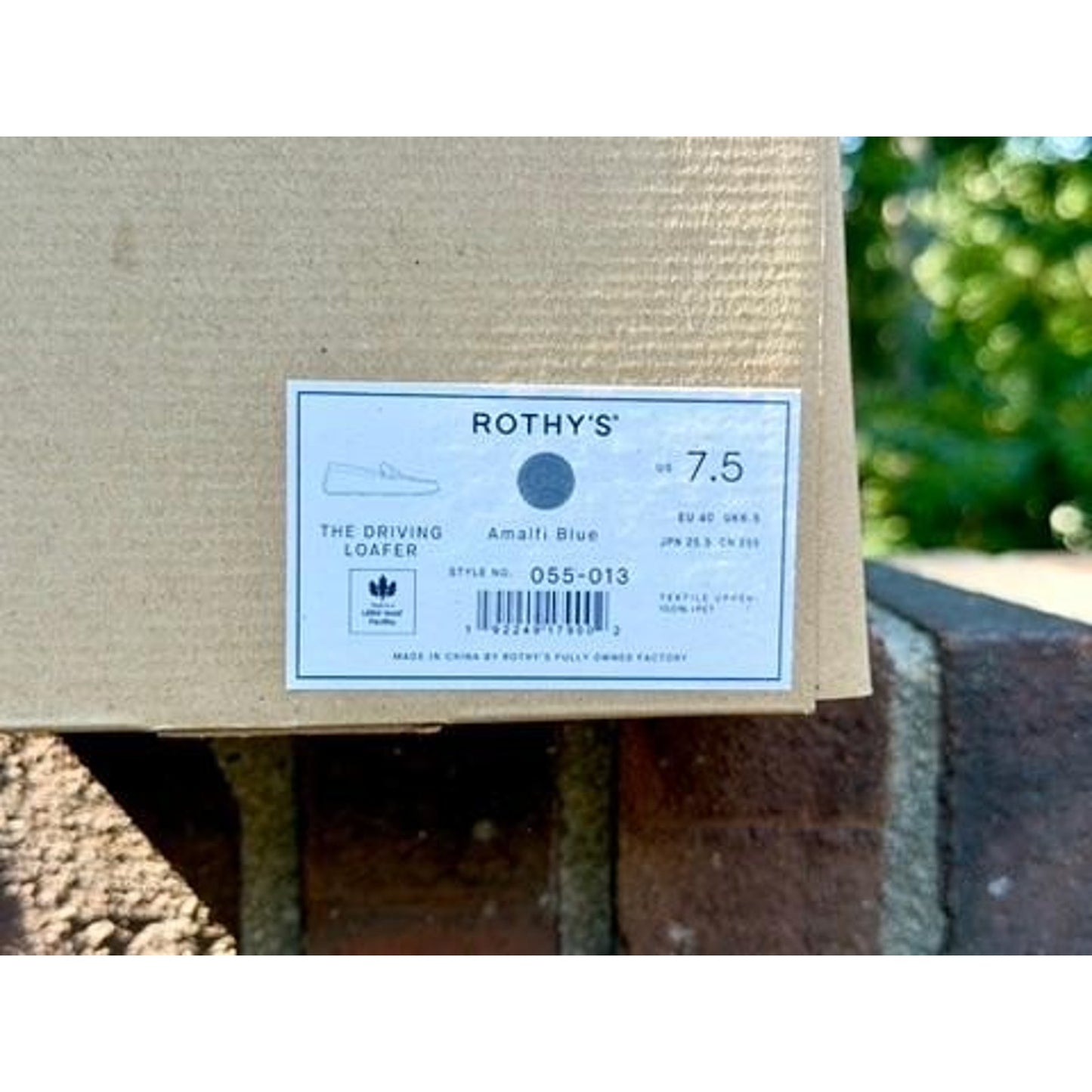 Rothys The Driving Loafer Amalfi Blue Slip On Shoes Mens Size 7.5 NIB