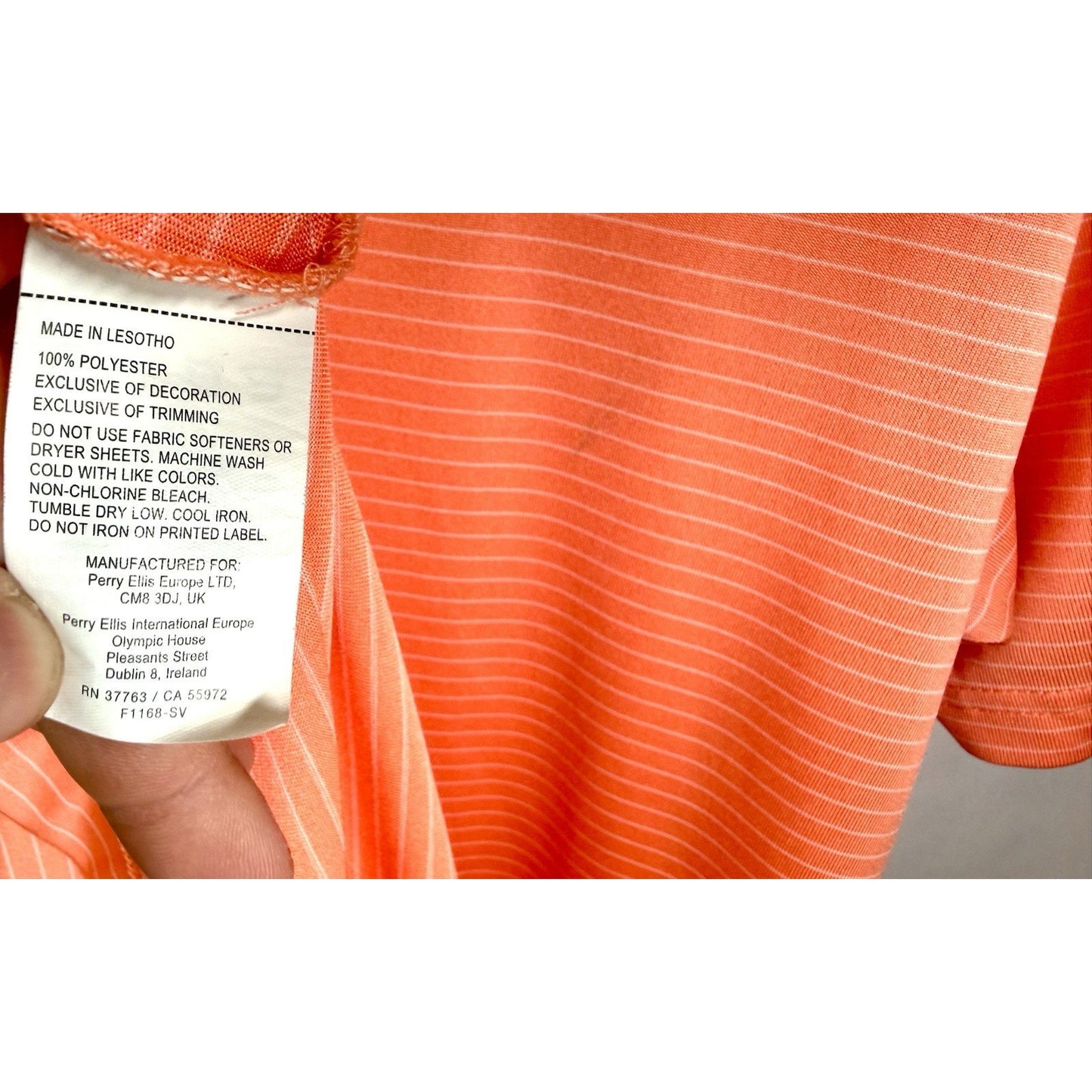 Jack Nicklaus Men's Golf Stay Dri Short Sleeve Polo Shirt Orange Striped Size XL
