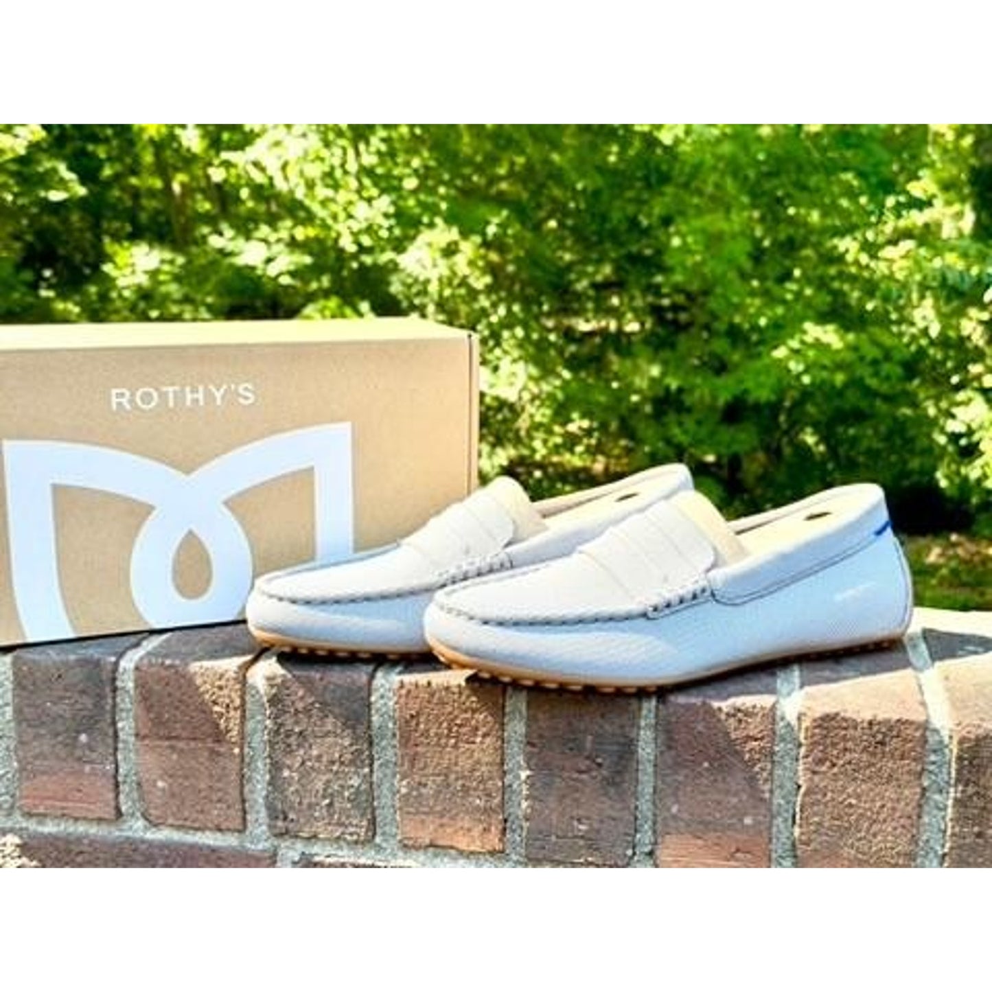 Rothys The Driving Loafer Falcon Grey Knit Slip On Shoes Womens Size 7.5