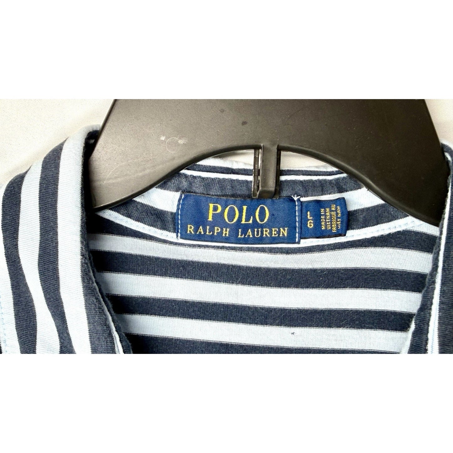 POLO RALPH LAUREN MEN'S SOFT KIND ONE POCKET STRIPED POLO SHIRT SIZE LARGE GREAT
