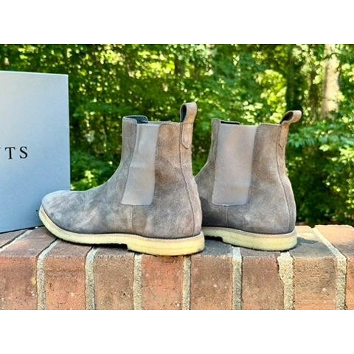 AllSaints Reiner Chelsea Boots Mens Size 12 Slate Grey Suede Crepe Sole