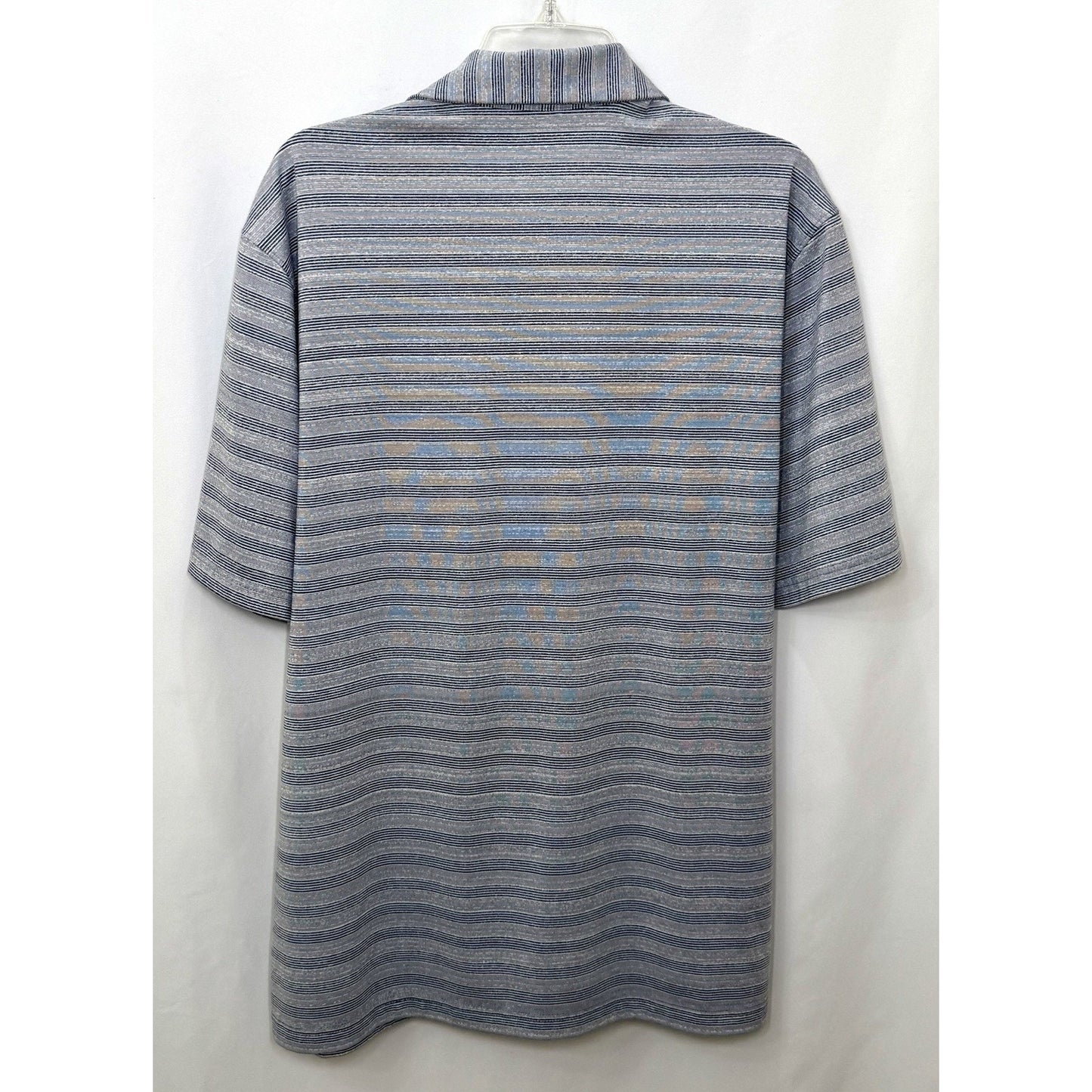 Walter Hagen Performance Golf Hawaiian Shirt / Size L / Gray Striped / 11 Majors