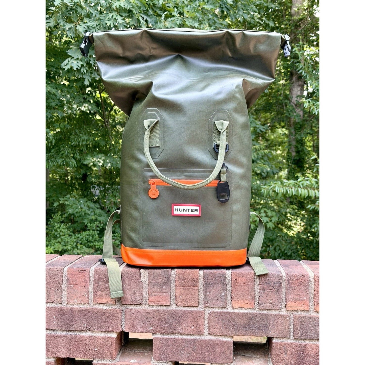 Hunter x Target Roll-Top Cooler Backpack 17L Waterproof Olive Green Orange