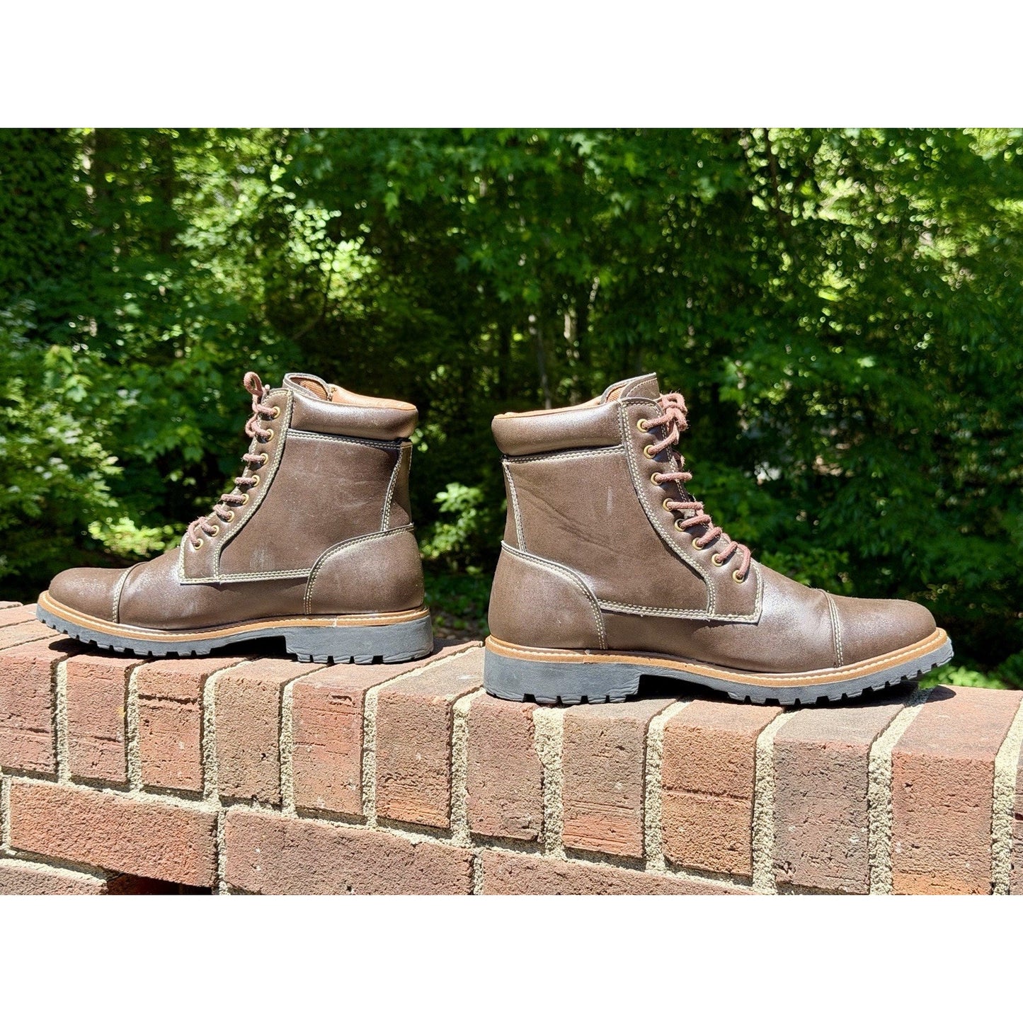 Levi's Mens Wyatt Brown Vegan Leather Lace Up Rugged Casual Boots Size 10 NEW