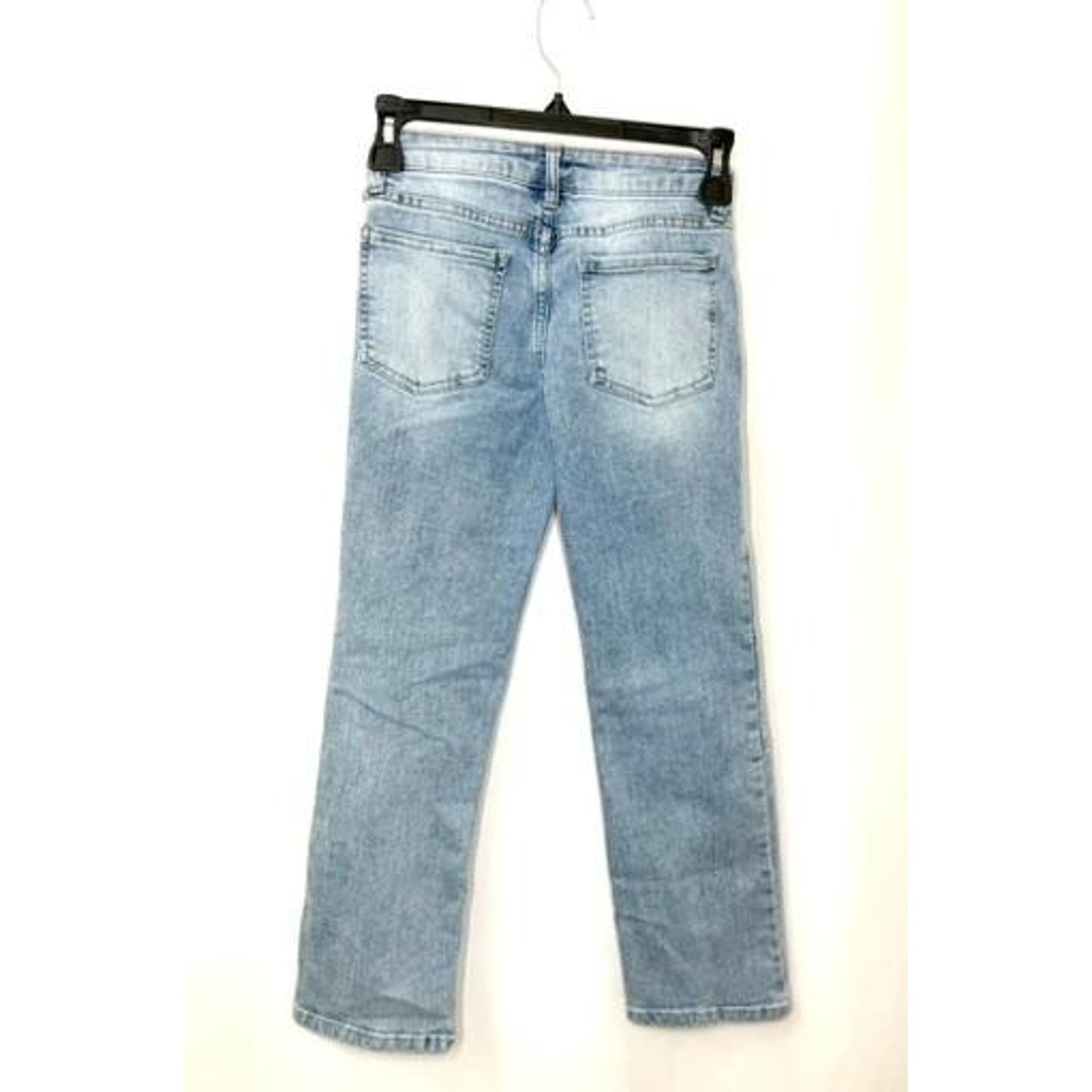 Urban Rise YMI Boys Moto Jeans Size 8 Light Wash Blue Denim Ribbed Moto Detail
