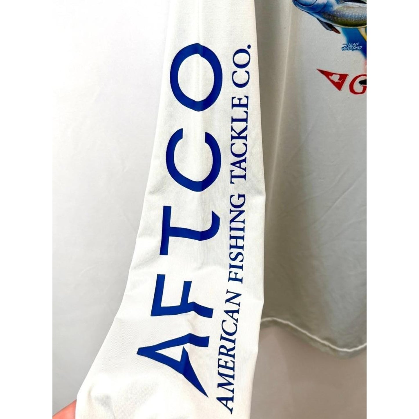 AFTCO Casa Vieja Lodge Guatemala Fishing Shirt Mens Large L/S Performance Gray