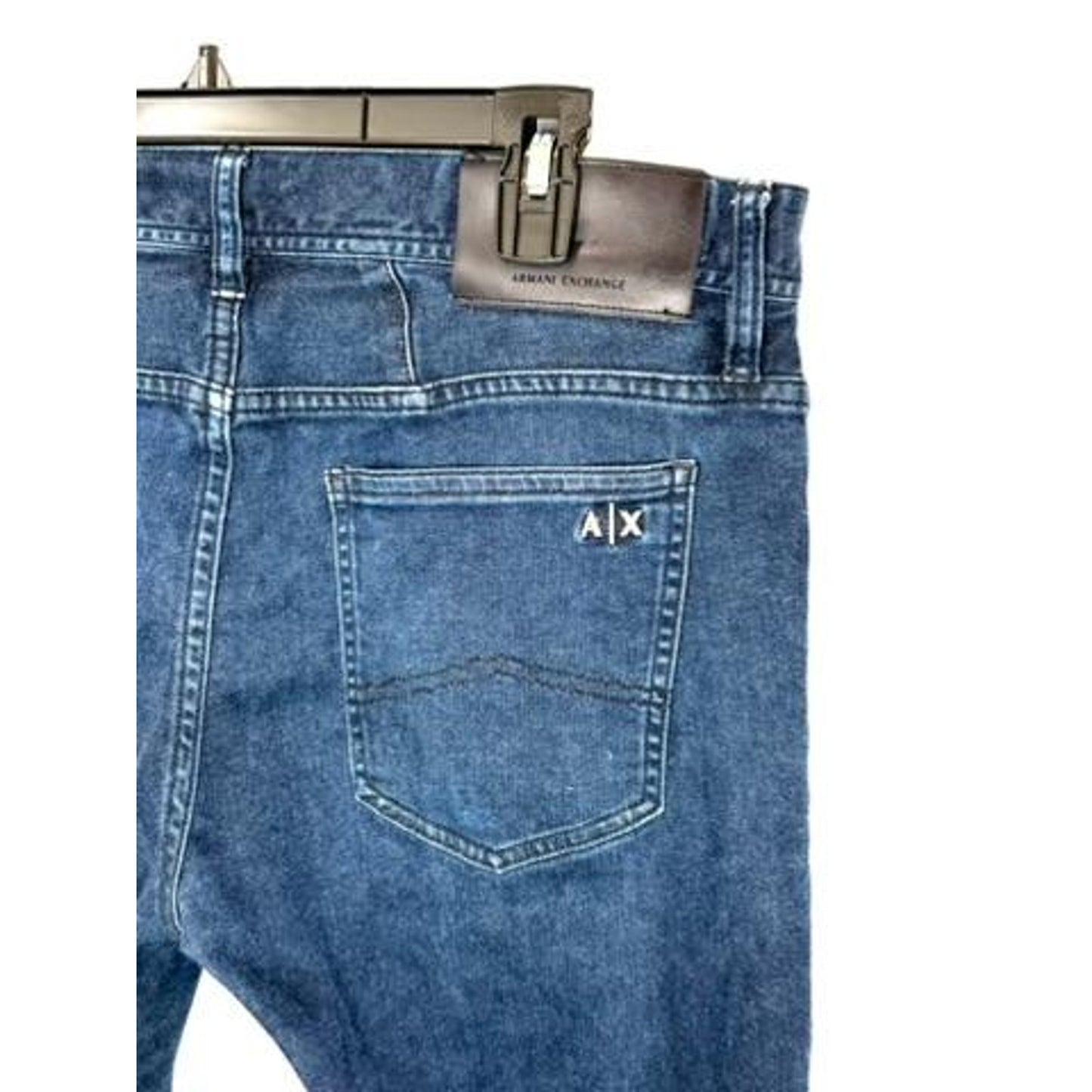 Armani Exchange Mens Jeans Size 36 Skinny Fit Dark Wash Blue Denim Stretch