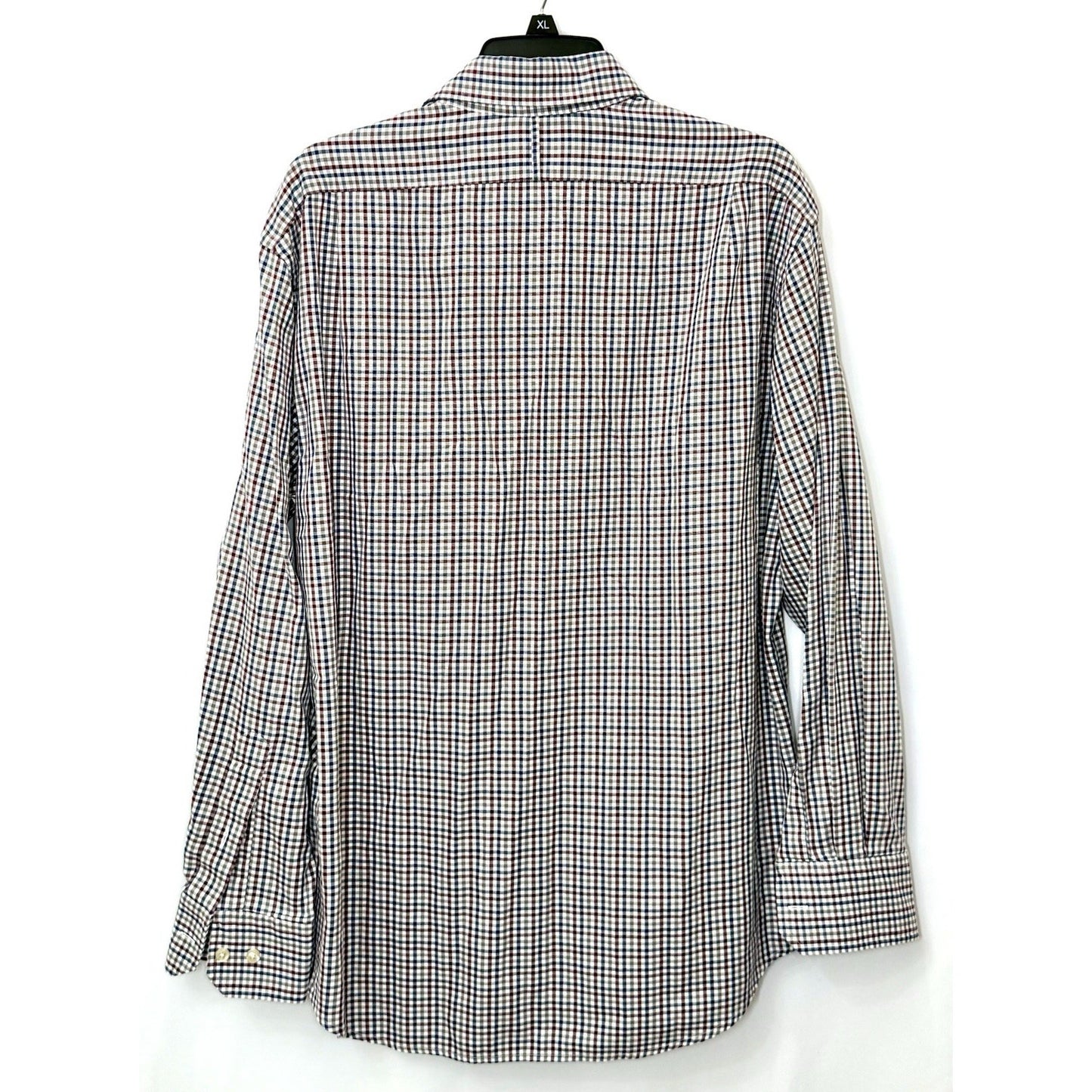 Lincs by David Chu Men’s Large L/S Button Down Shirt Red Blue Plaid Cotton