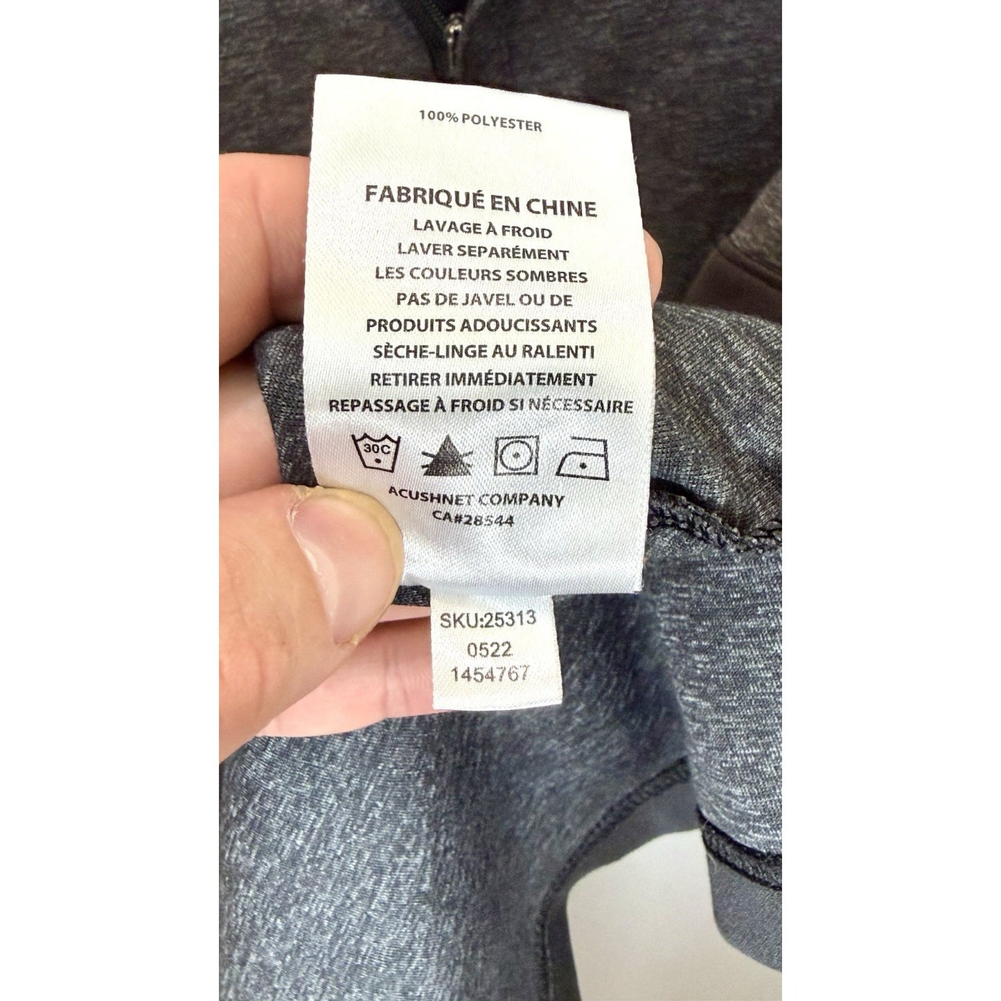 FootJoy XL Heather Yoke Half-Zip Golf Pullover Mid-Layer Black Gray Glen Oaks