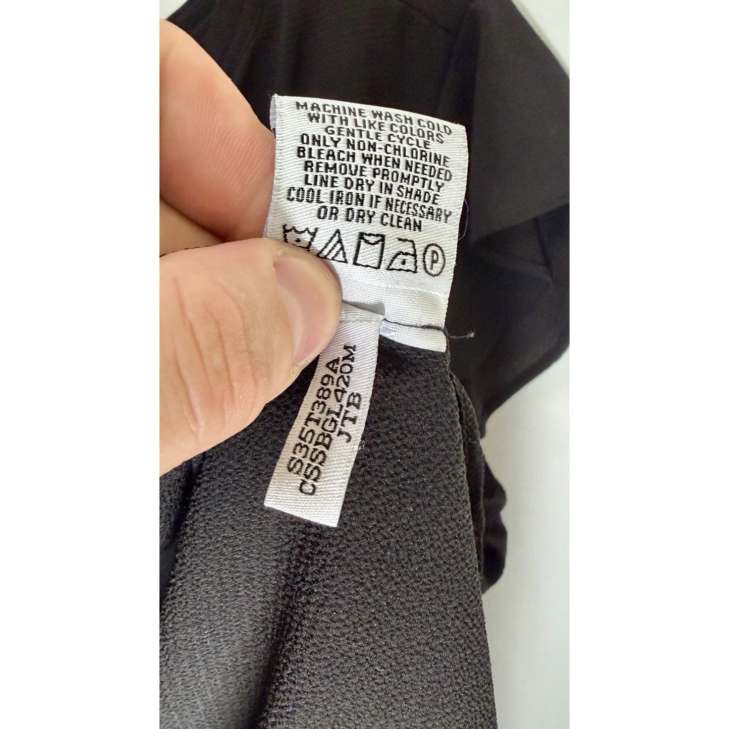 Calvin Klein Solid Black V-neck Blouse - Size Medium