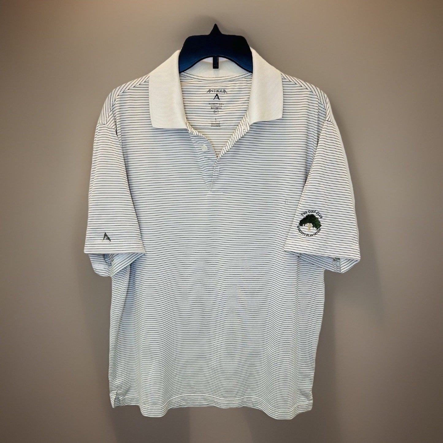Antigua SZ L Large Mens Icon Desert Dry Xtra-Lite Golf Polo Shirt/The Golf Club