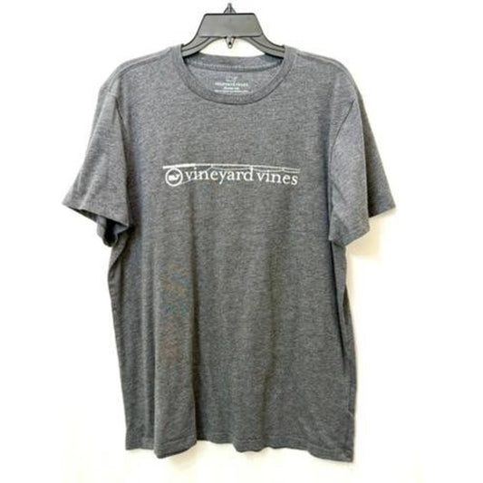 Vineyard Vines Fishing Rod Graphic T-Shirt Mens Large Gray Island Tee Cotton