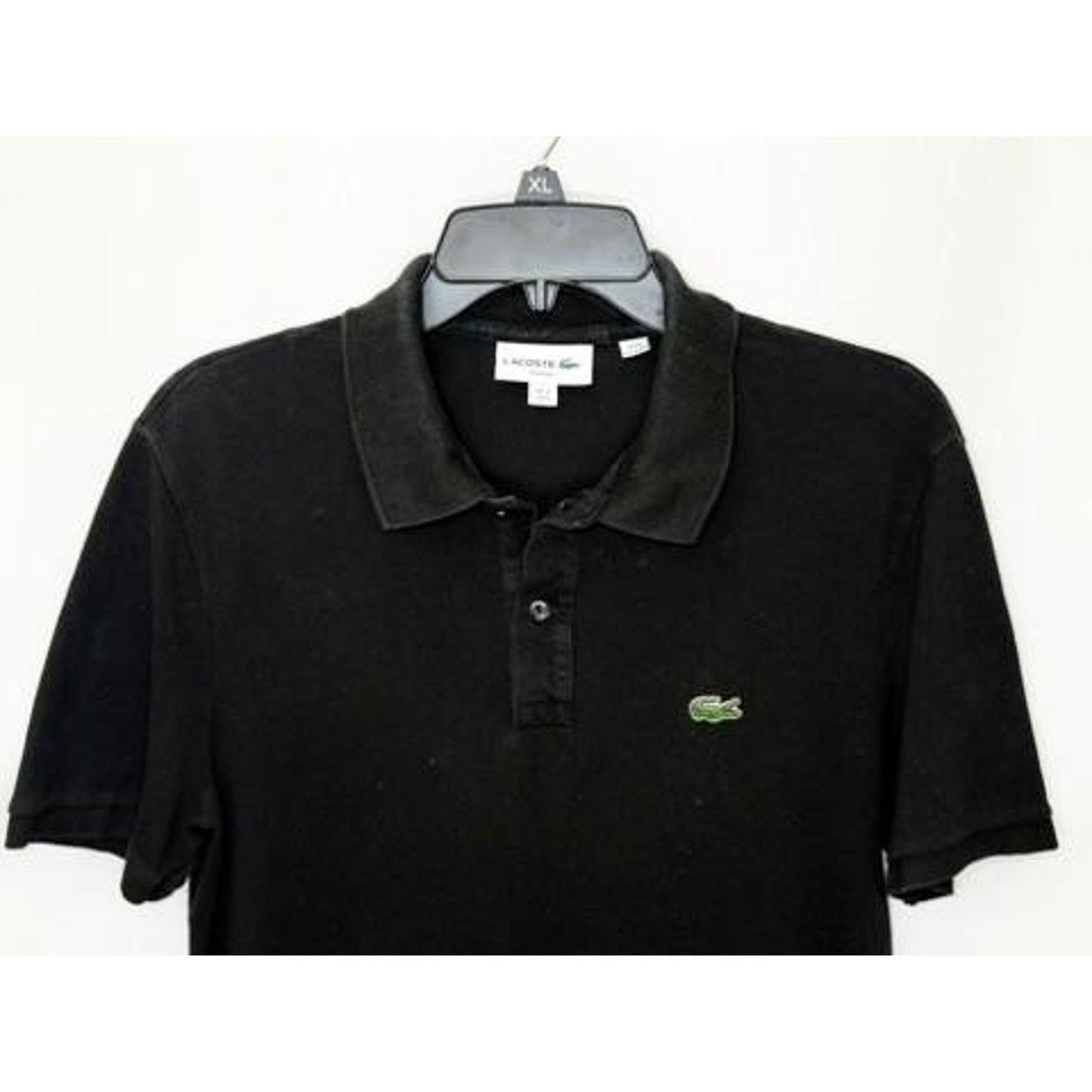 Lacoste Slim Fit Polo Shirt Mens Medium Black Short Sleeve Cotton Pique PH4012