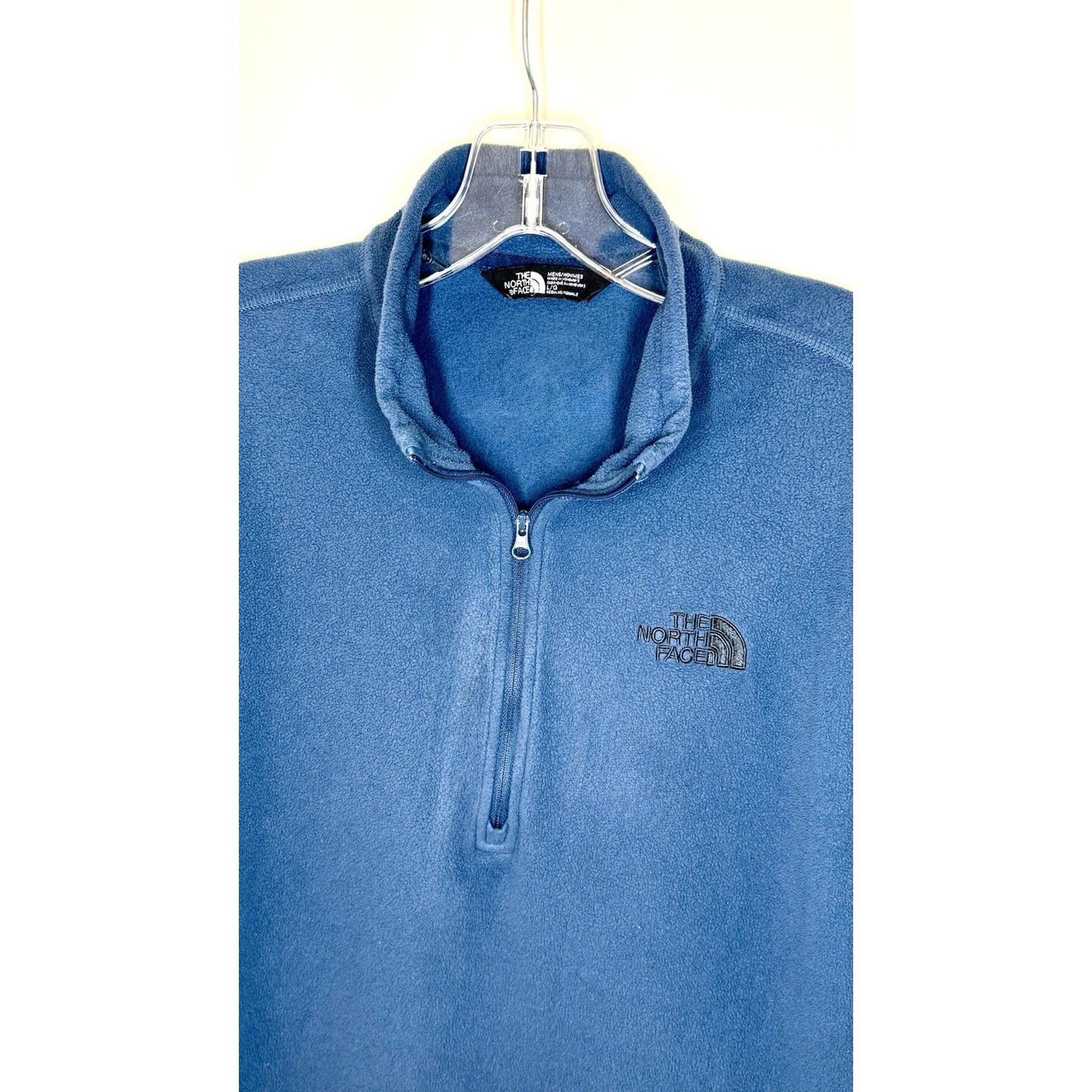 The North Face Men's Large Fleece Blue Long Sleeve Pullover Half Zip
