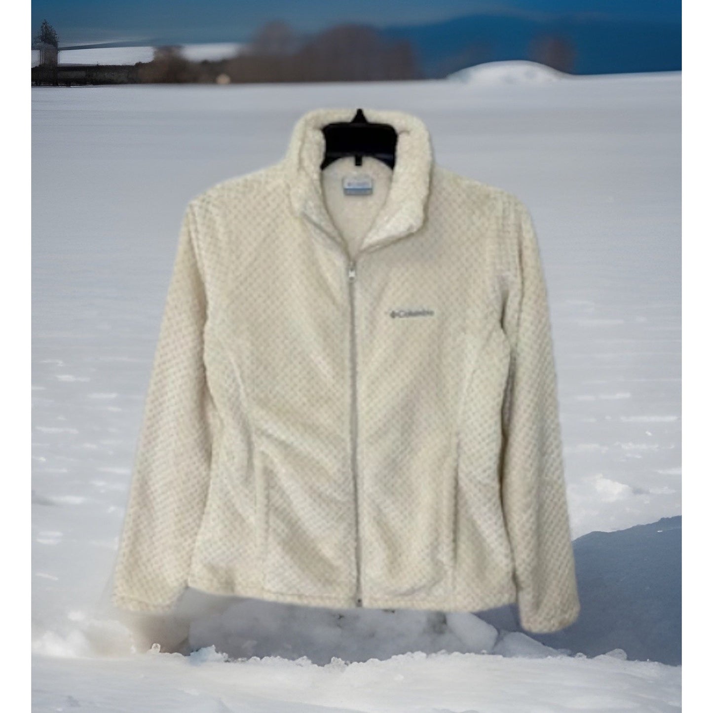 Women's Ivory Cream Soft Columbia Beech Forest Full Zip Fleece Jacket Size M