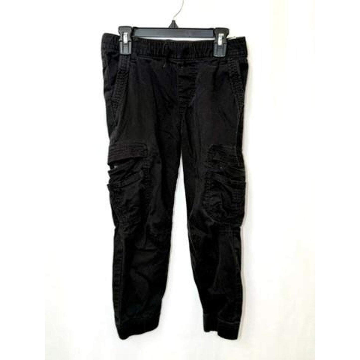 Wrangler Boys Cargo Jogger Pants Size 8 Regular Black Elastic Waist Stretch