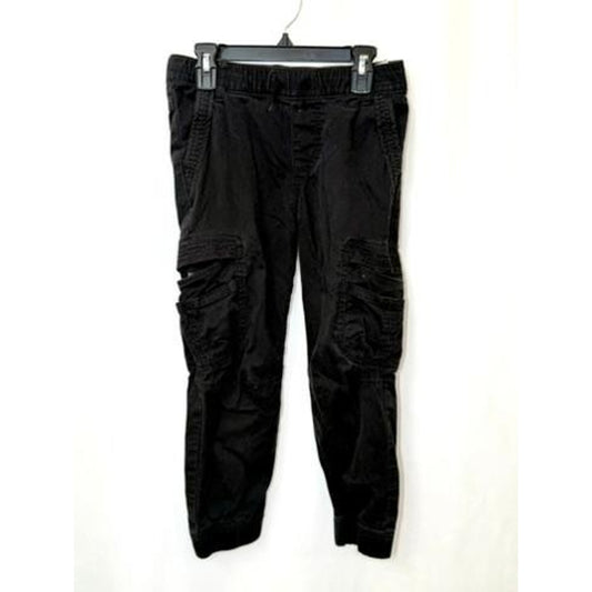 Wrangler Boys Cargo Jogger Pants Size 8 Regular Black Elastic Waist Stretch