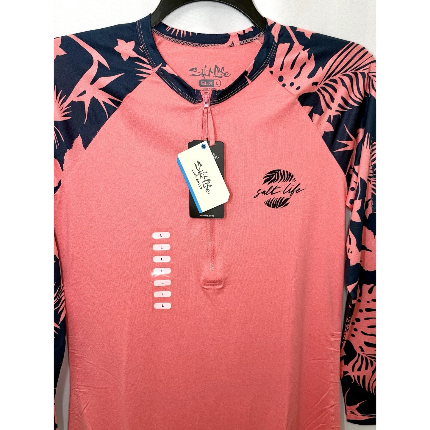 Salt Life Womens Escapism SLX Long Sleeve Performance Dress In Coral Heather NWT